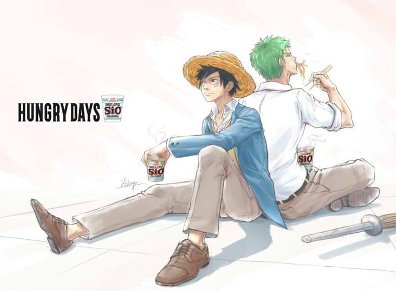 [One Piece × Hungry Days] Luffy&Zoro 涼Liang Illustrations ART street