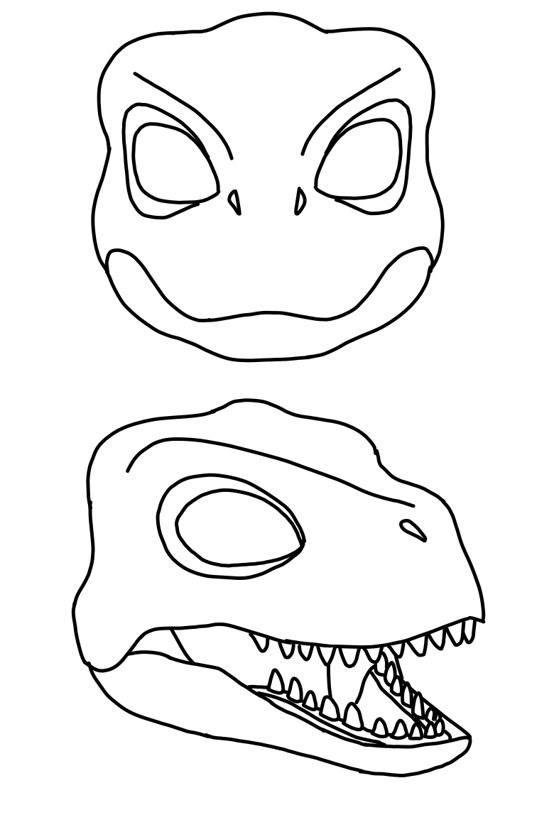 Dino Mask Template FREE ☆ 𐌕Ꮤ𐌉Ᏽ ☆ - Illustrations ART street