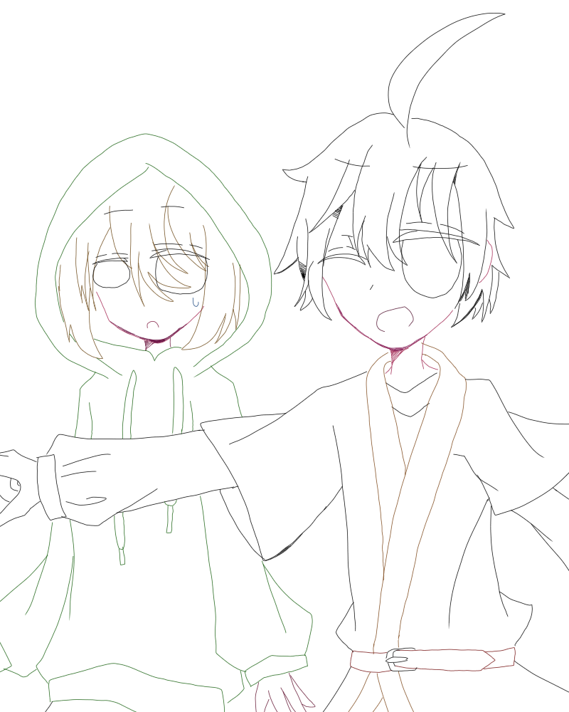 アベルとアテネ 線画 ももんが お味噌汁崇拝 イラスト Art Street アートストリート