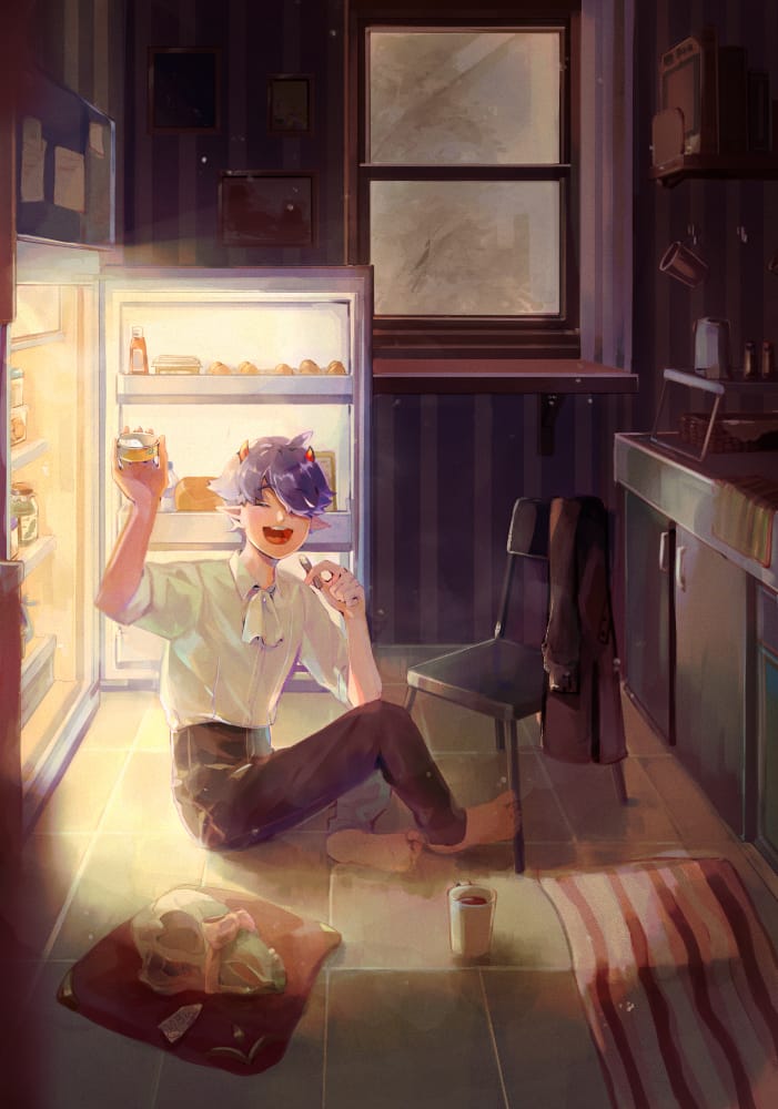 偷吃你家冰箱東西的惡魔 蛋吉 イラスト Art Street アートストリート