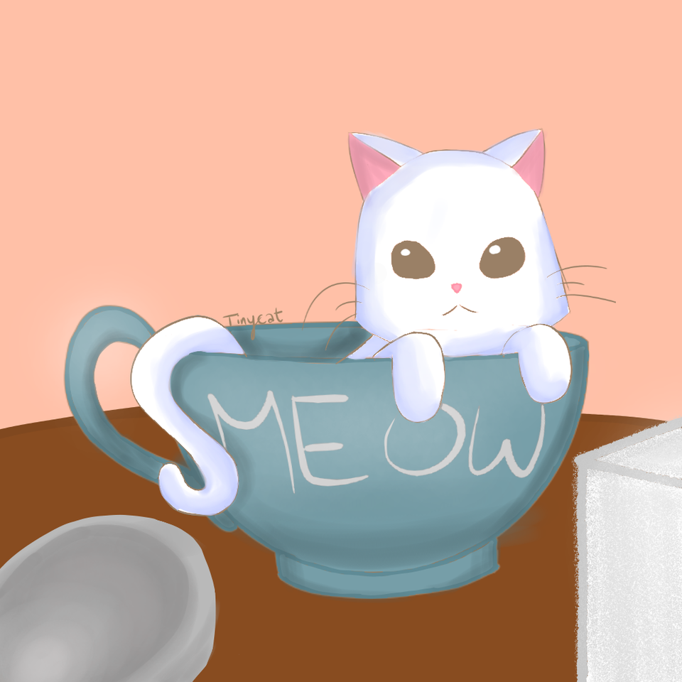 teacup cat 3 miyonii_ Illustrations ART street