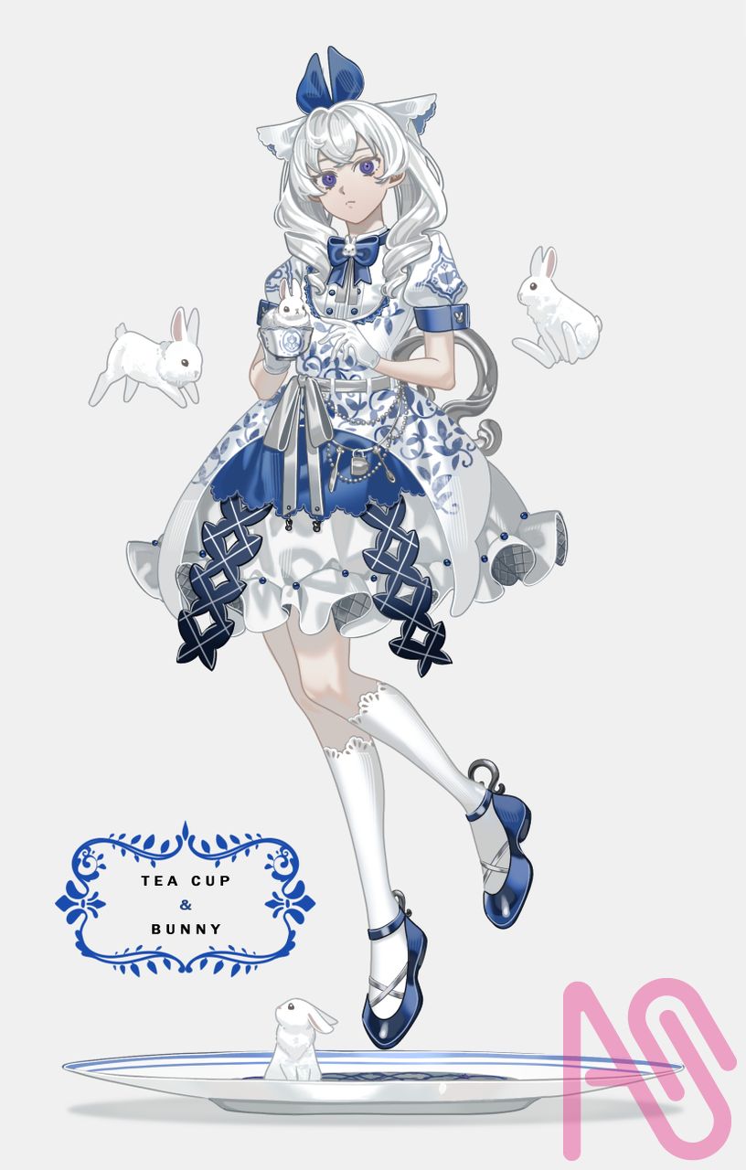 Tea cup & Bunny Illust of 微米 girl illustration oc