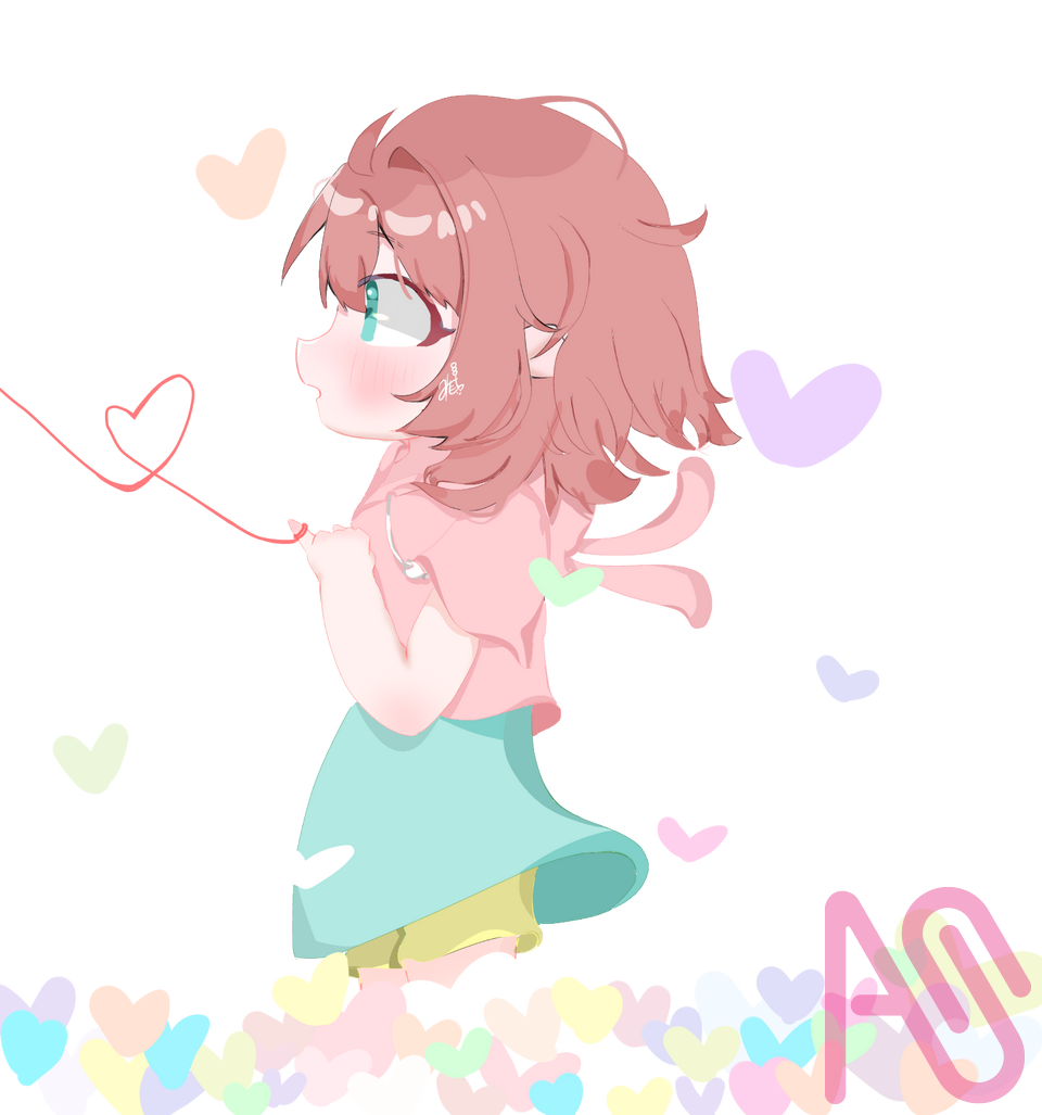 あたしの小指に絡む　糸は Illust of みたらしのお餅。 girl hoodie 恋 kawaii うさぎ耳 歌詞イメージ