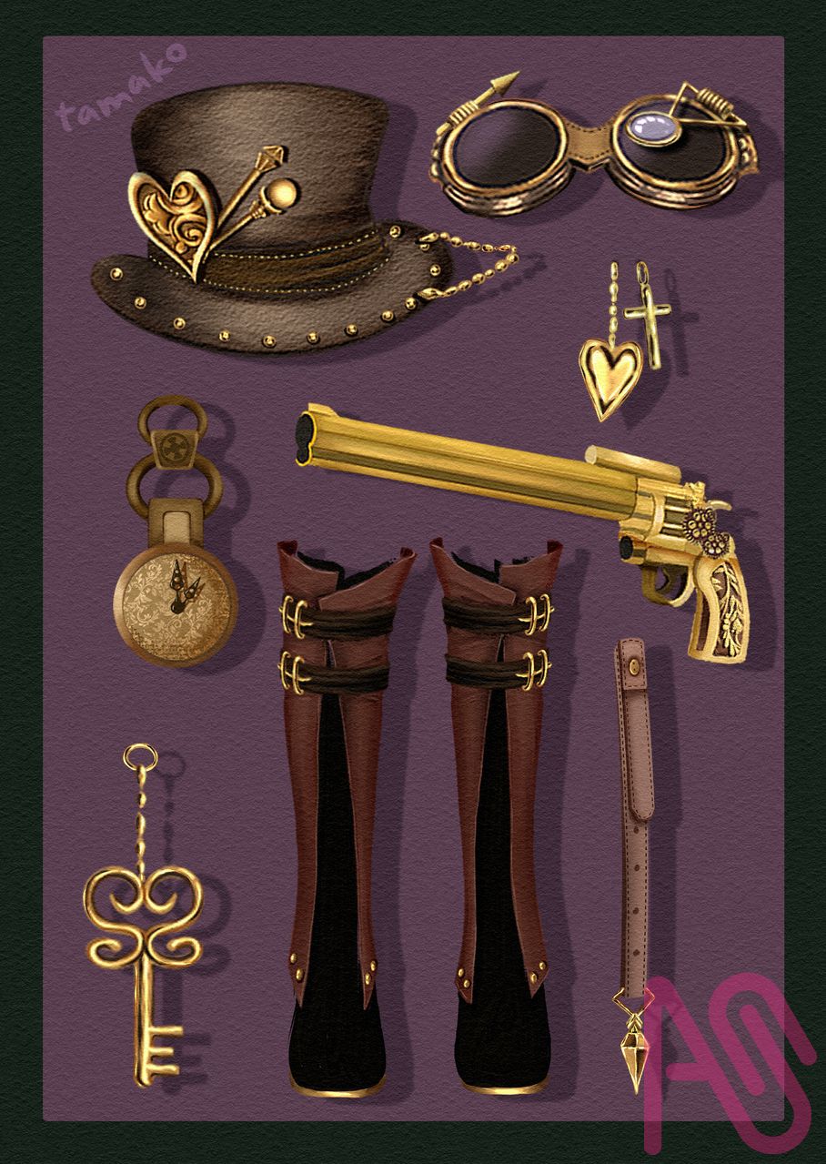 スチームパンクっぽい Illust of たまこ twin_ponytails girl ゴーグル steampunk gear hat