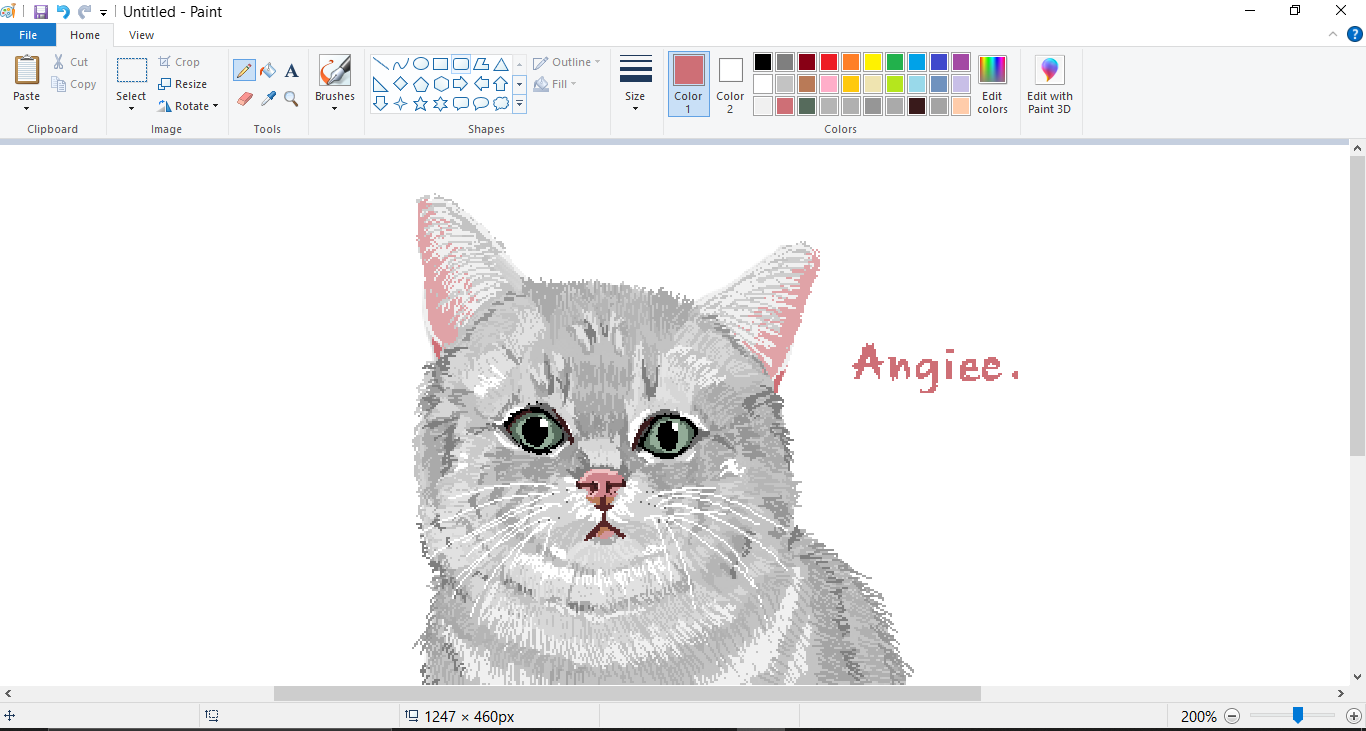 microsoft paint Kitty Anjiii. Illustrations ART street