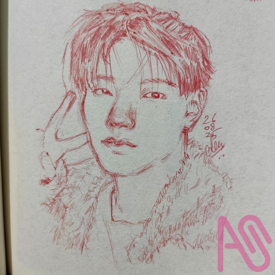 Kim Seungmin Illust of Emdeon doodles Kpop Fanarts analog straykids skz DailyDoodles straykidsfanart seungmin Redballpointpen
