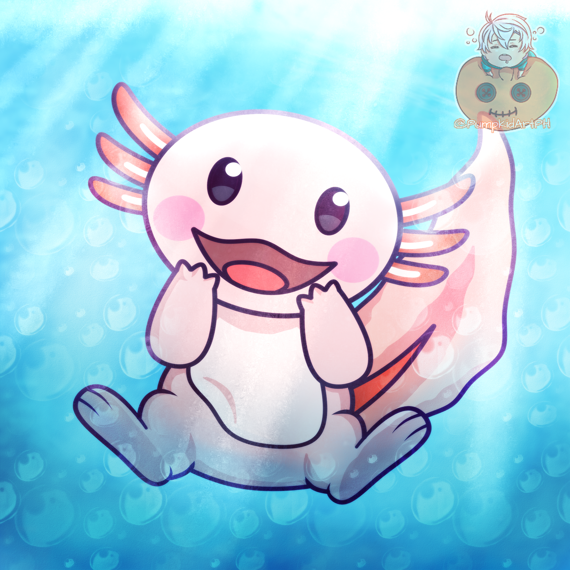 Axolotl Pokemon PÜMPKÎD - イラスト ART street (アートストリート)