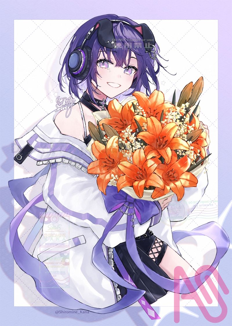 オレンジリリー Illust of 白峰かな girl commission virtual_YouTuber Skeb