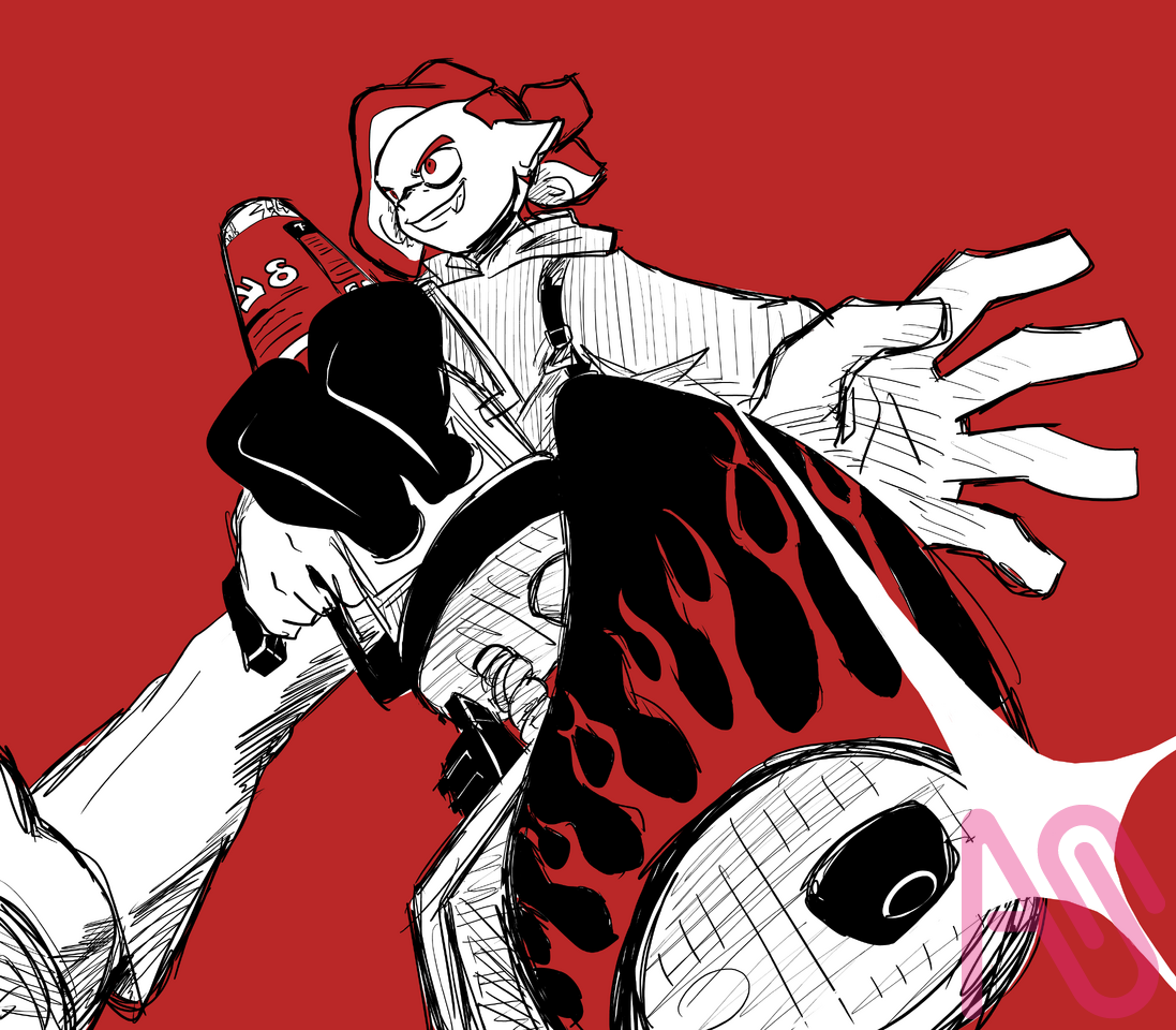 久しぶりにロング Illust of ｱﾙｶﾘ 武器 boy Splatoon イカボーイ