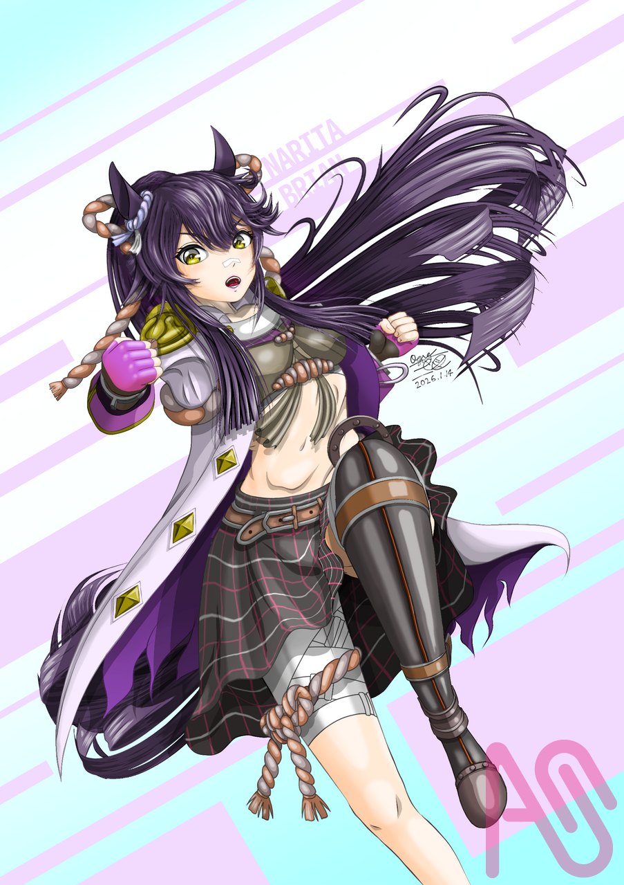 ナリタブライアン Illust of 大賀　三芭図（tachibanafactory） fanfic girl fanart 午年 umamusume ウマ娘プリティダービー ナリタブライアン 勝負服 午年イラスト 今年は午年