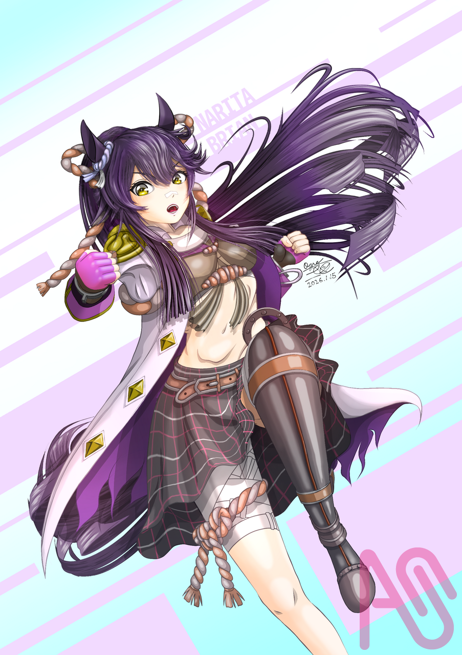 ナリタブライアン Illust of 大賀　三芭図（tachibanafactory） fanfic girl fanart 午年 umamusume ウマ娘プリティダービー ナリタブライアン 勝負服 午年イラスト 今年は午年