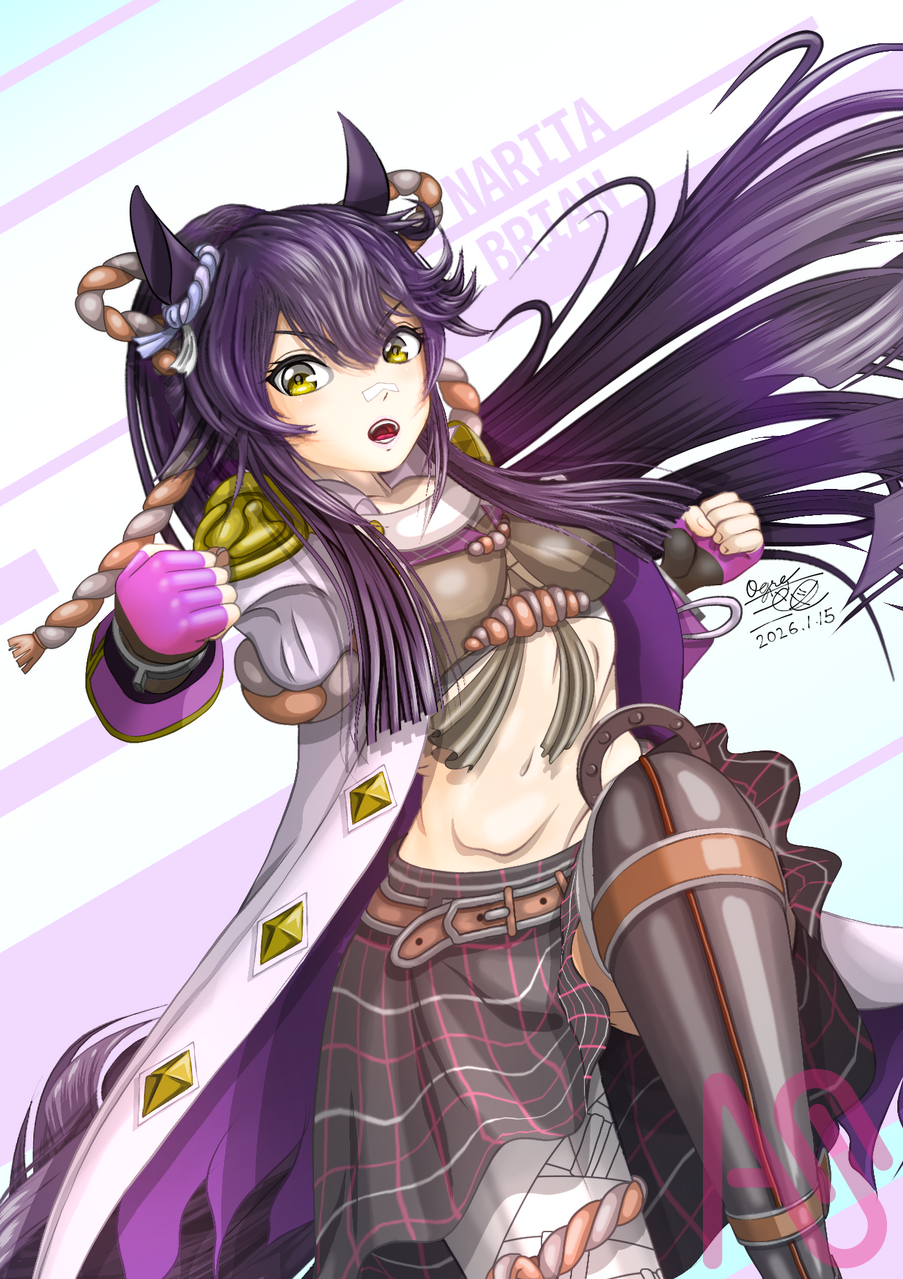 ナリタブライアン Illust of 大賀　三芭図（tachibanafactory） fanfic girl fanart 午年 umamusume ウマ娘プリティダービー ナリタブライアン 勝負服 午年イラスト 今年は午年