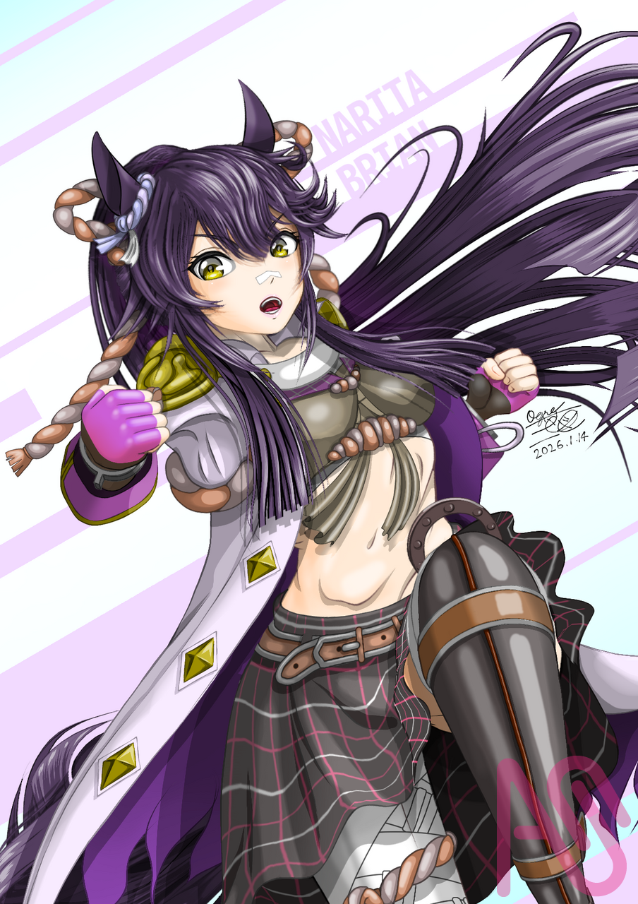 ナリタブライアン Illust of 大賀　三芭図（tachibanafactory） fanfic girl fanart 午年 umamusume ウマ娘プリティダービー ナリタブライアン 勝負服 午年イラスト 今年は午年