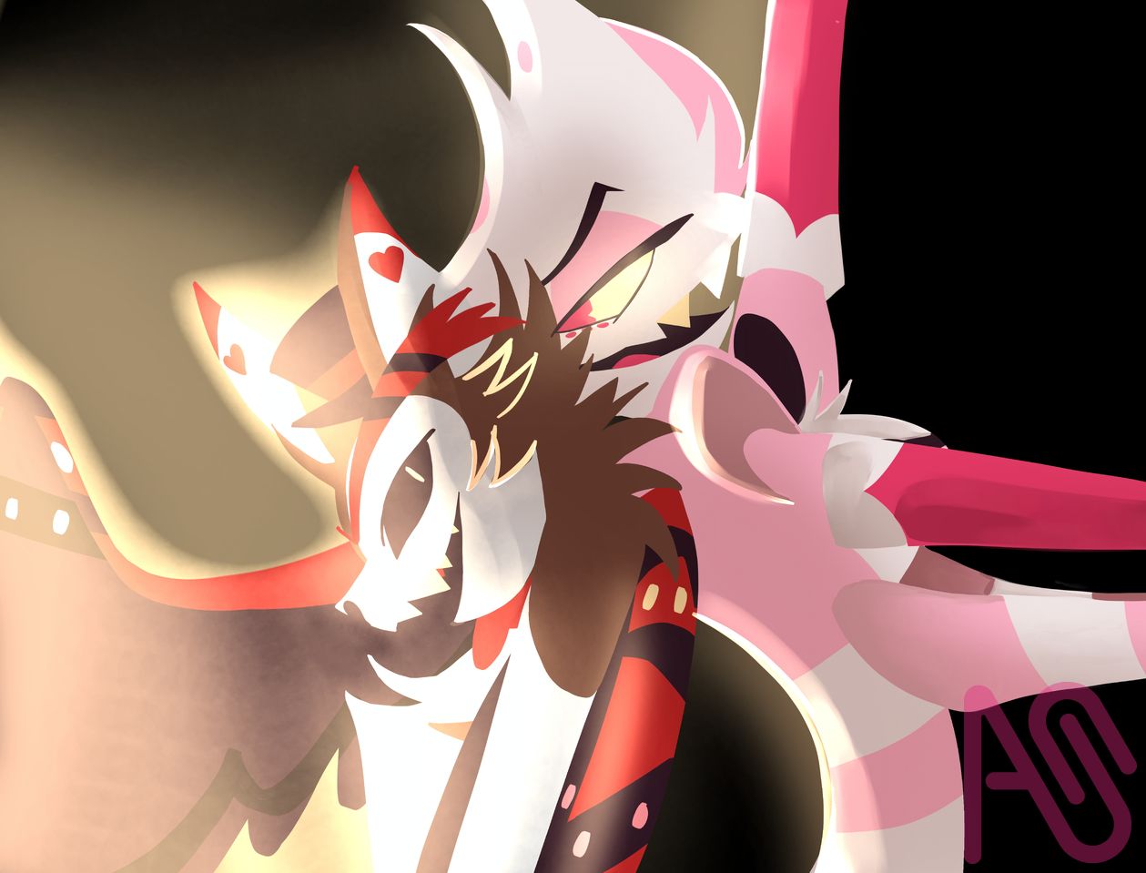 Huskerdust—Hazbin Hotel Illust of Tsukii illustration lazy HazbinHotel AngelDust husker Huskerdust