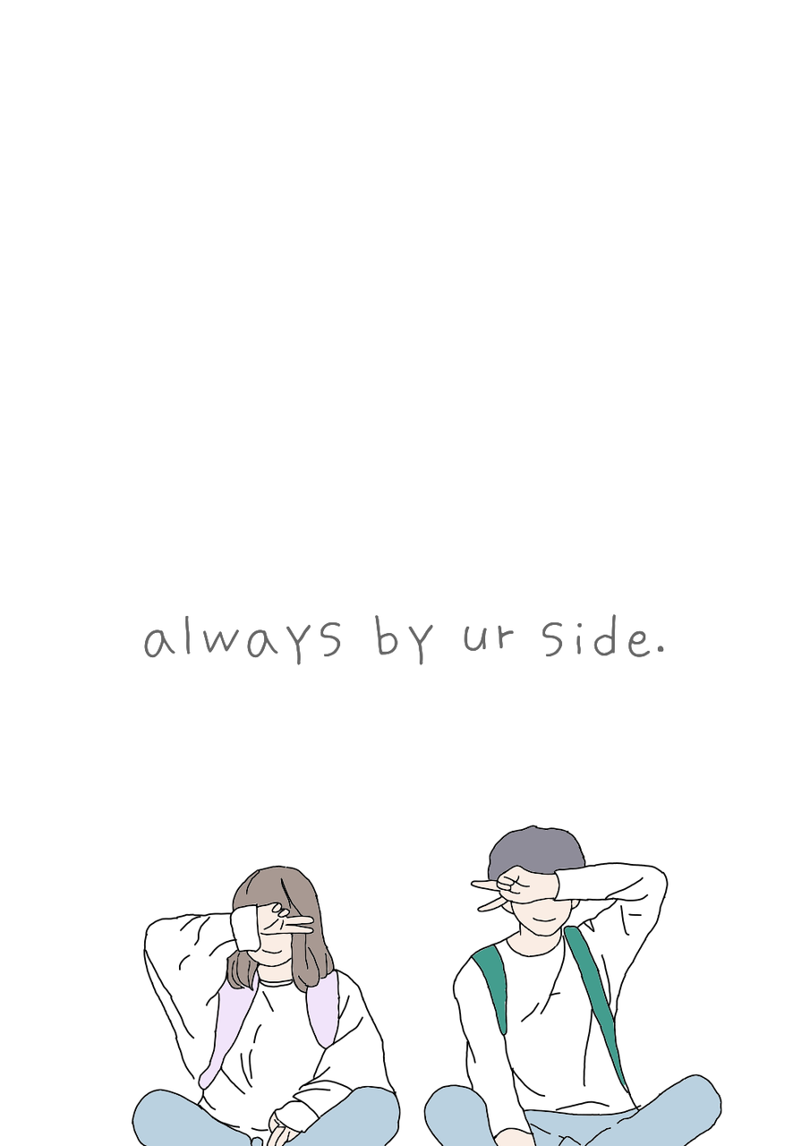 Always By Ur Side Aesthetic Lockscreen Deinaraawdee イラスト Art Street アートストリート