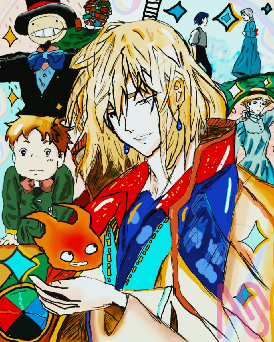 Hoiun tablet first anime art work 8/jun/2026 Illust of Naramibookofour painting fanart drawing art digital colorful paint Wonderland miyazaki
