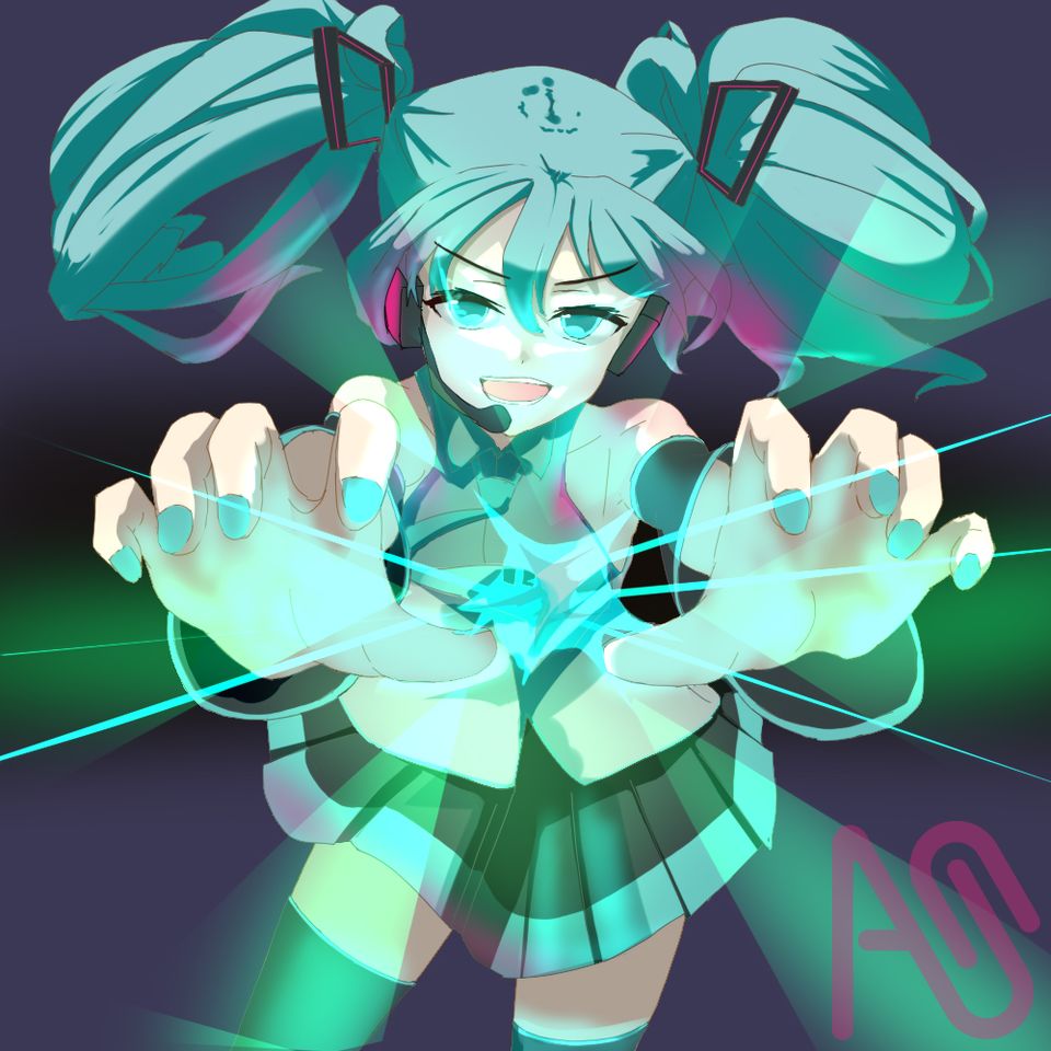 １，２，３ Illust of だぶまん girl hatsunemiku ミクミクビーム!!!!!!!