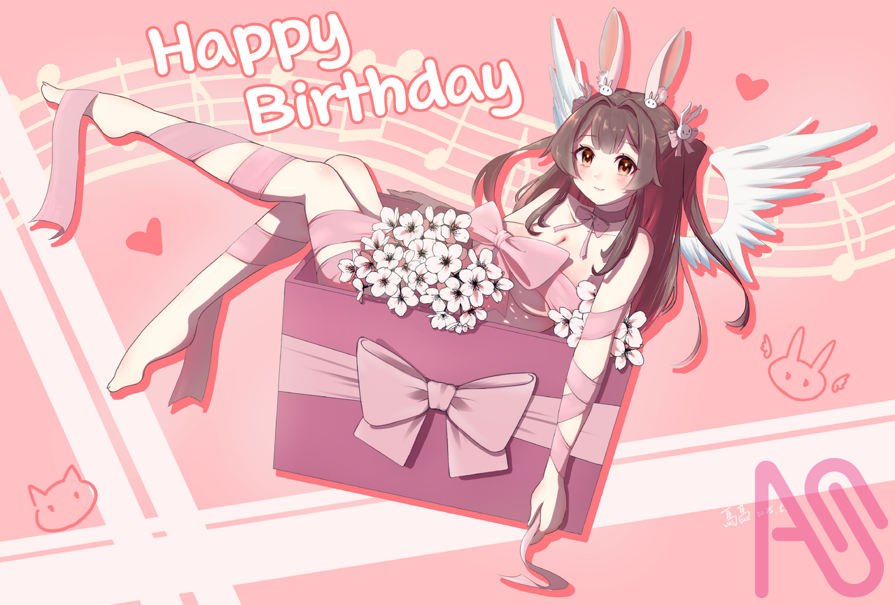 雅妮生日快樂 Illust of 馬馬 girl original oc 獸耳 兔耳 露肩