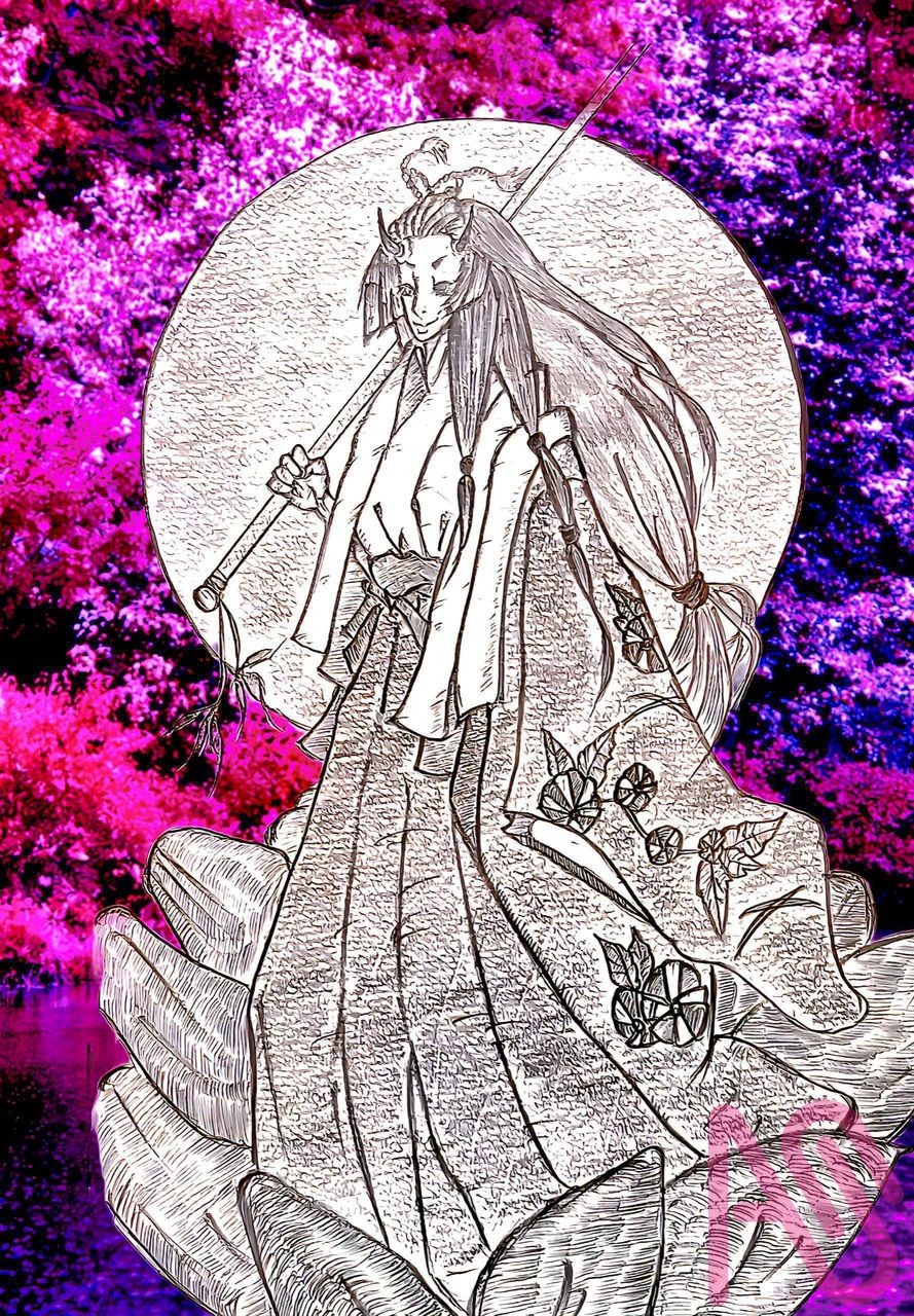 蓮の花の化身🪷 Illust of 絵夢 感謝 monochrome 練習中 ペン入れ ありがとうございます analog