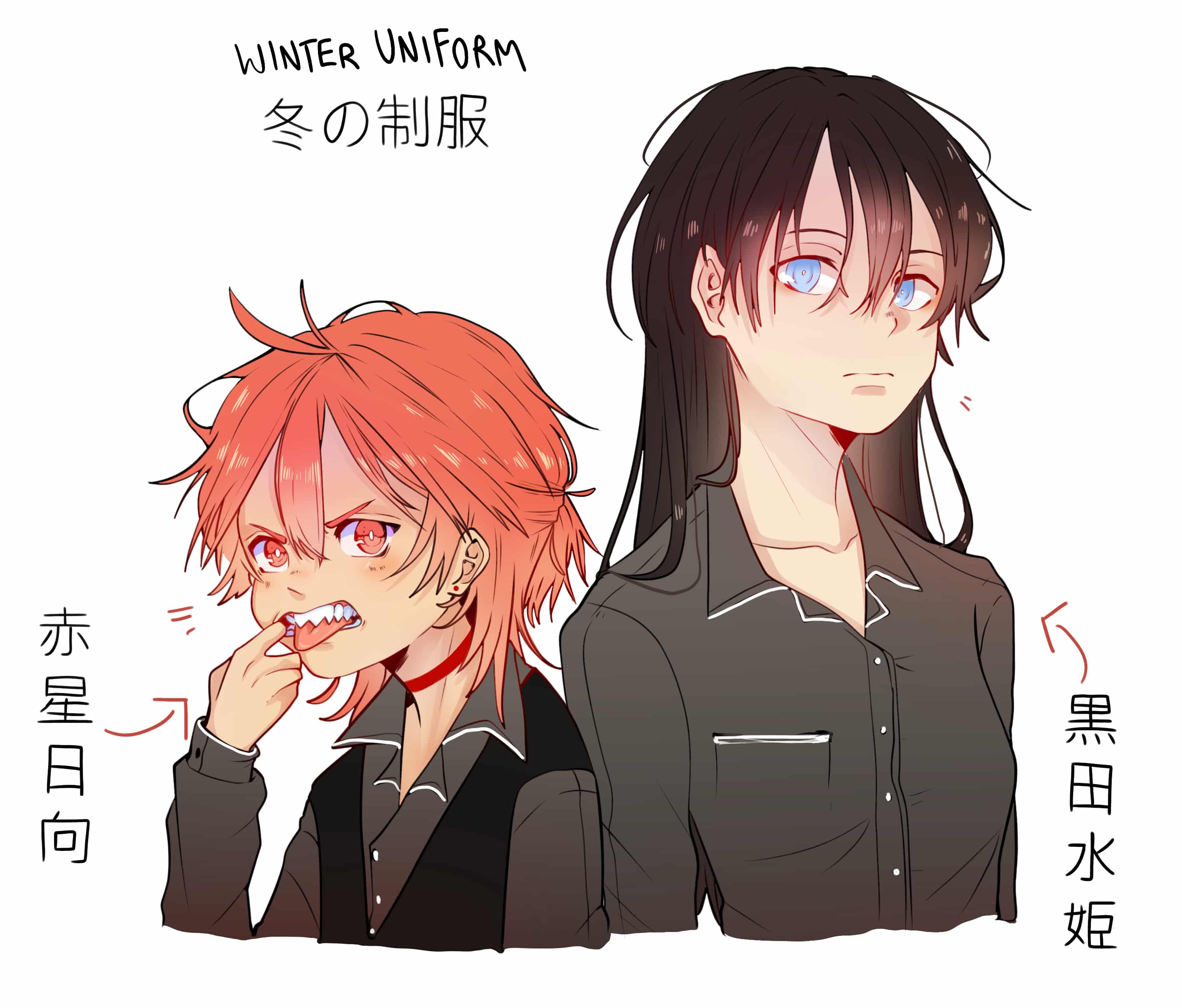 赤星日向と黒田水姫 Honeyinrice Illustrations Art Street