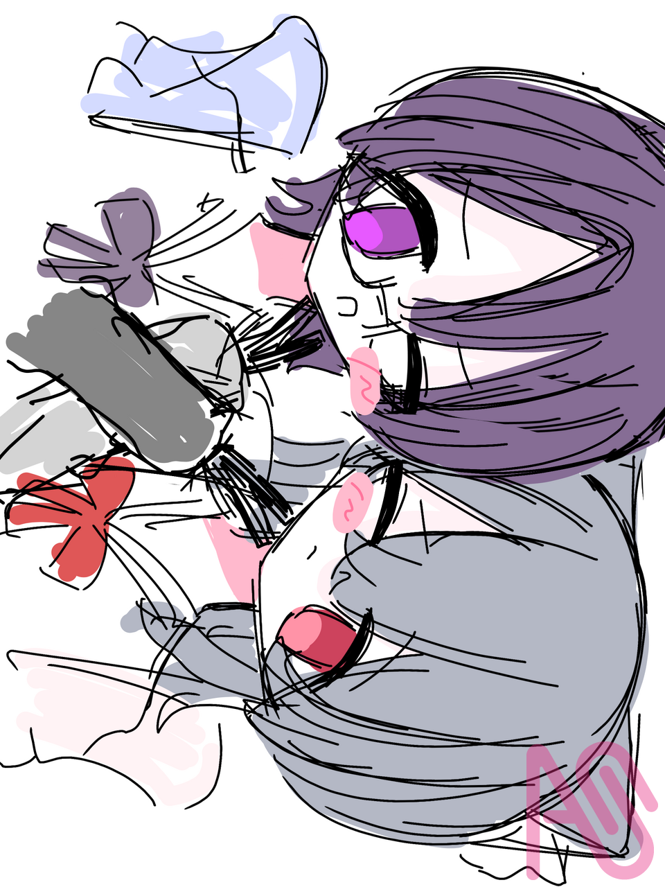 実況者様 Illust of ฅ/ᐠ_ ꞈ _ᐟ\ฅ宇都っち（低浮上） maid fanart 実況者 doodle メイド服 2次創作 カラフルピーチ ちろぴの