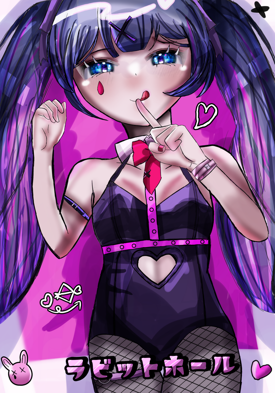 悪い子さんʚꨄ︎ɞ Illust of かめさん🐢 fanfic girl illustration pink anime cute digital color kawaii ラビットホール