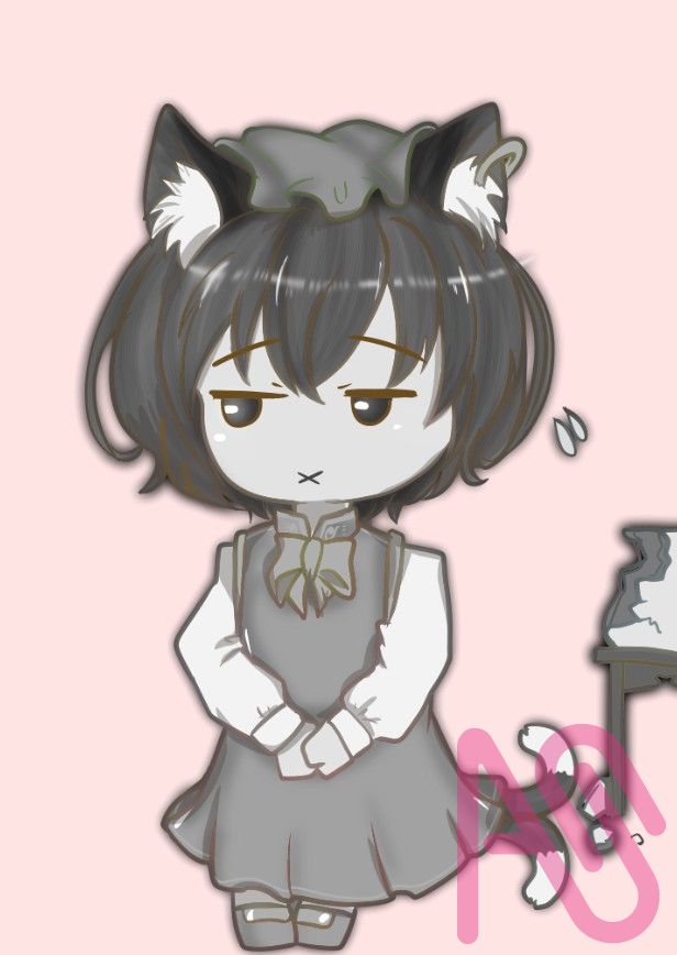 目をそらす橙　なんでかな(*^-^*) Illust of タロウぽん girl cat_ears 橙 Touhou_Project ちぇん