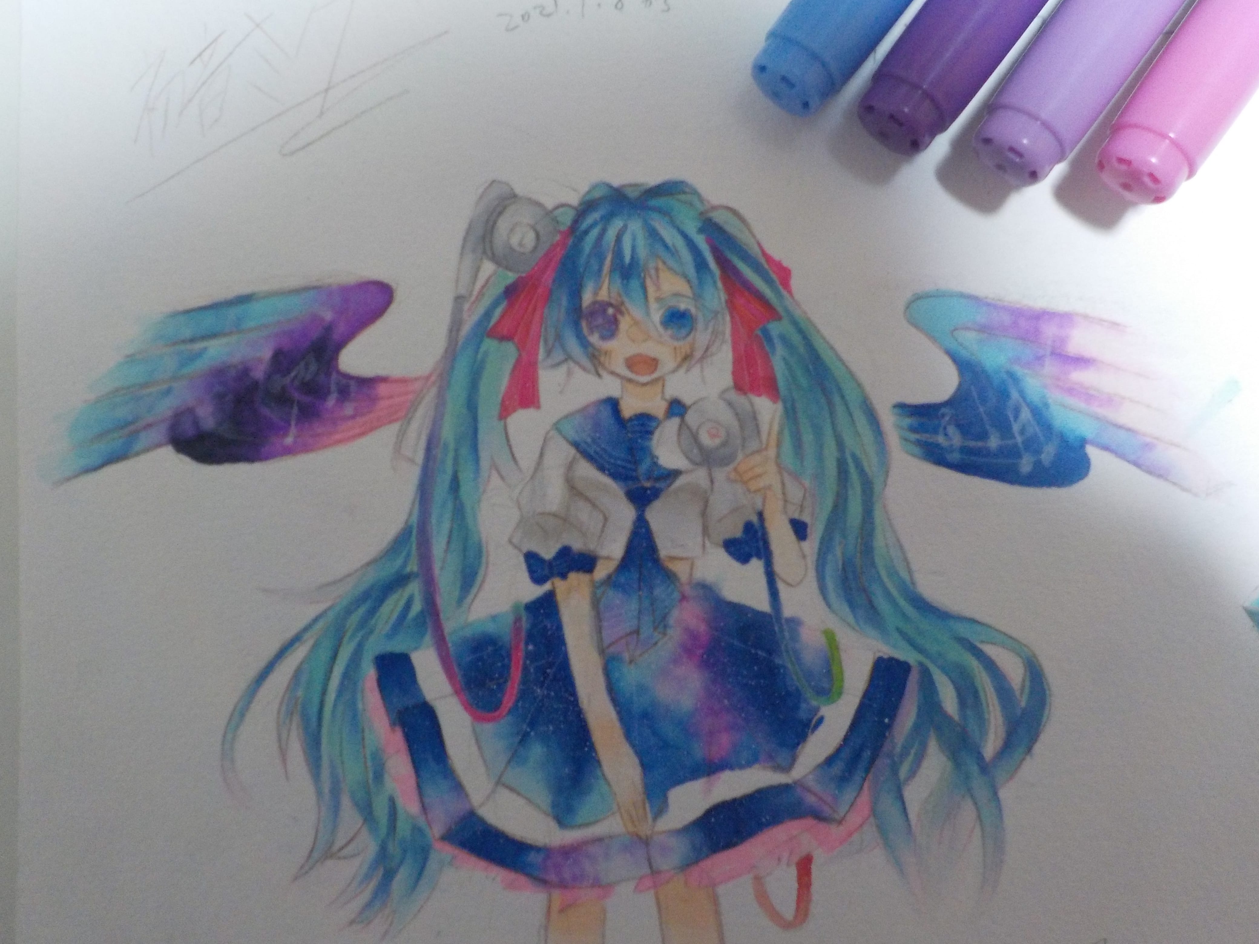初音ミク 宇宙 めだまやき くまヲタ イラスト Art Street アートストリート