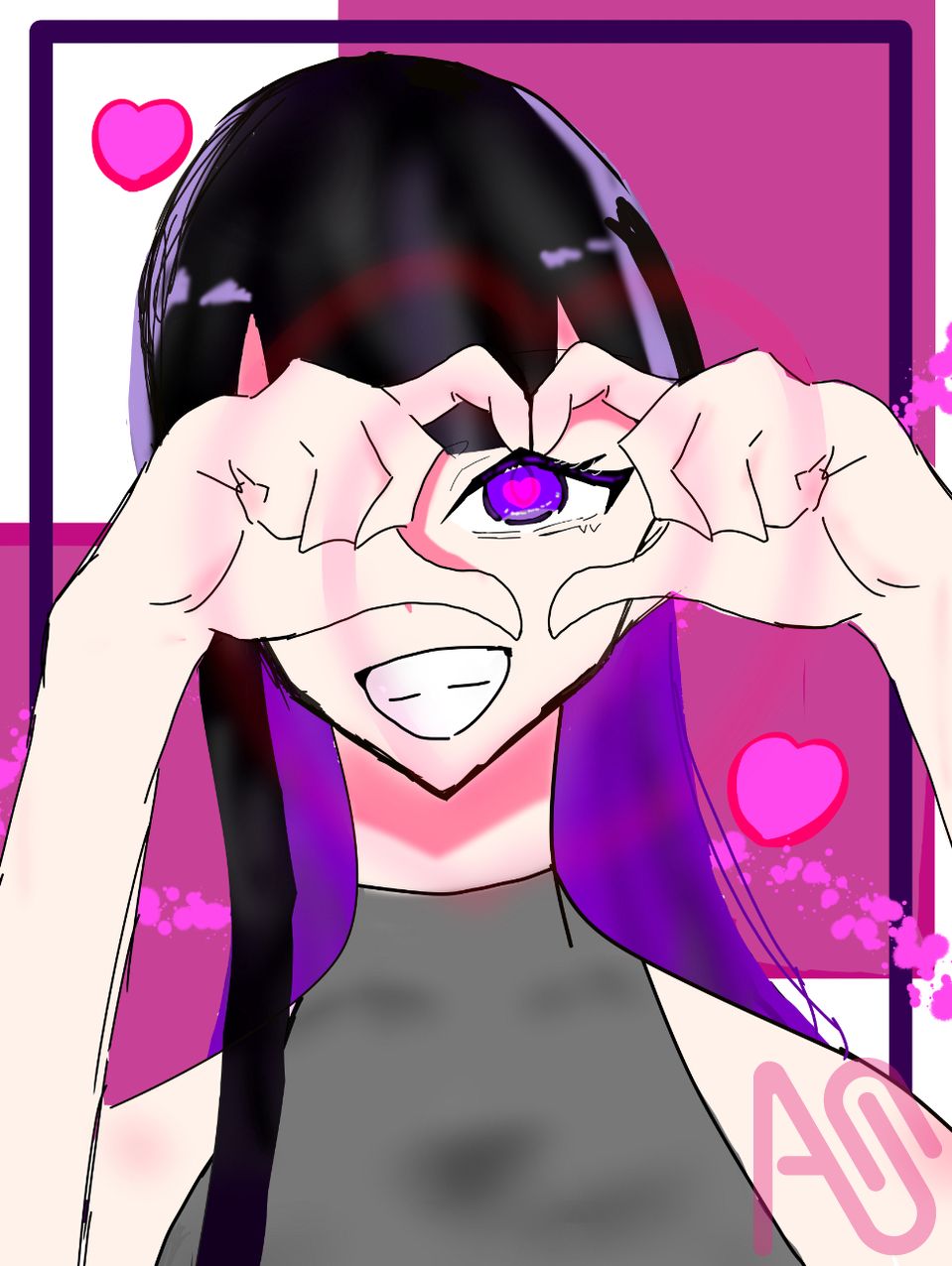💕 Illust of リオミロク illustration かっこいい heart kawaii purple 代理 リオミロク もえもえ