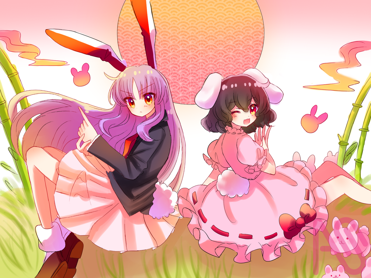 東方イラストまとめ Illust of ちーず girl fanart Reimu_Hakurei Touhou_Project 八雲紫 因幡てゐ クラウンピース 封獣ぬえ 稗田阿求 鈴仙・優曇華院・イナバ