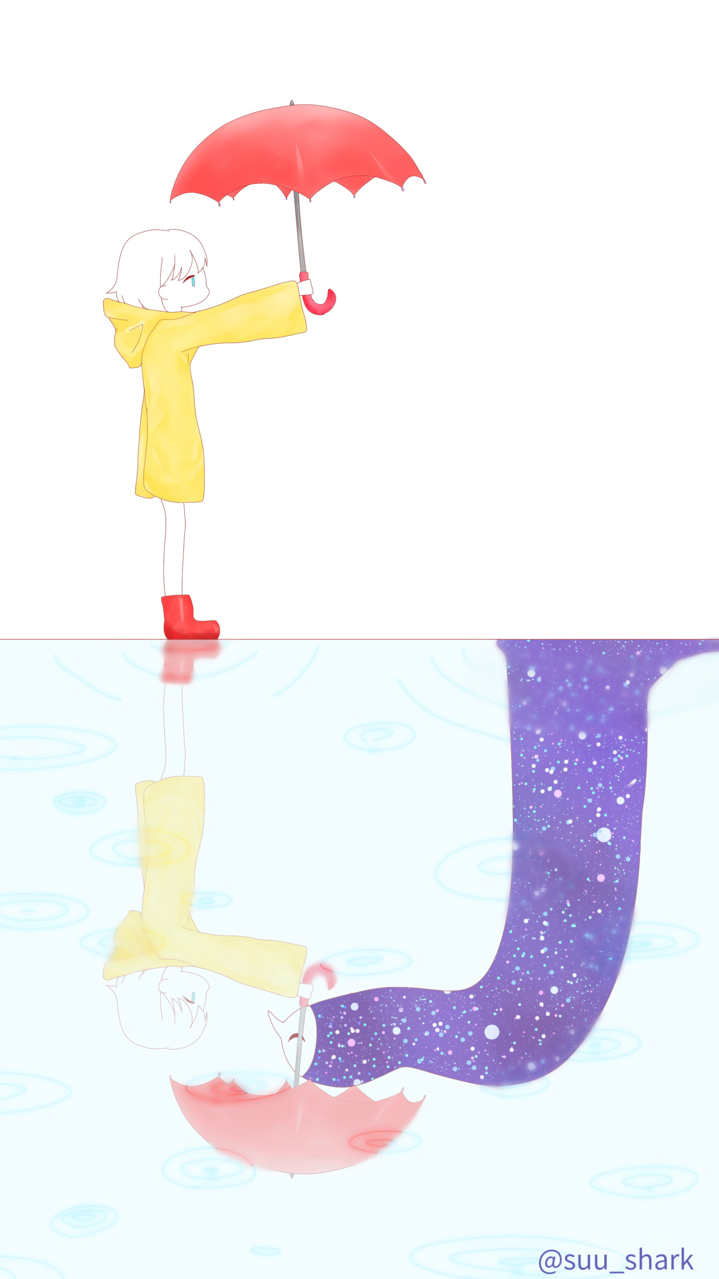 傘をあげる女の子 すう イラスト Art Street アートストリート