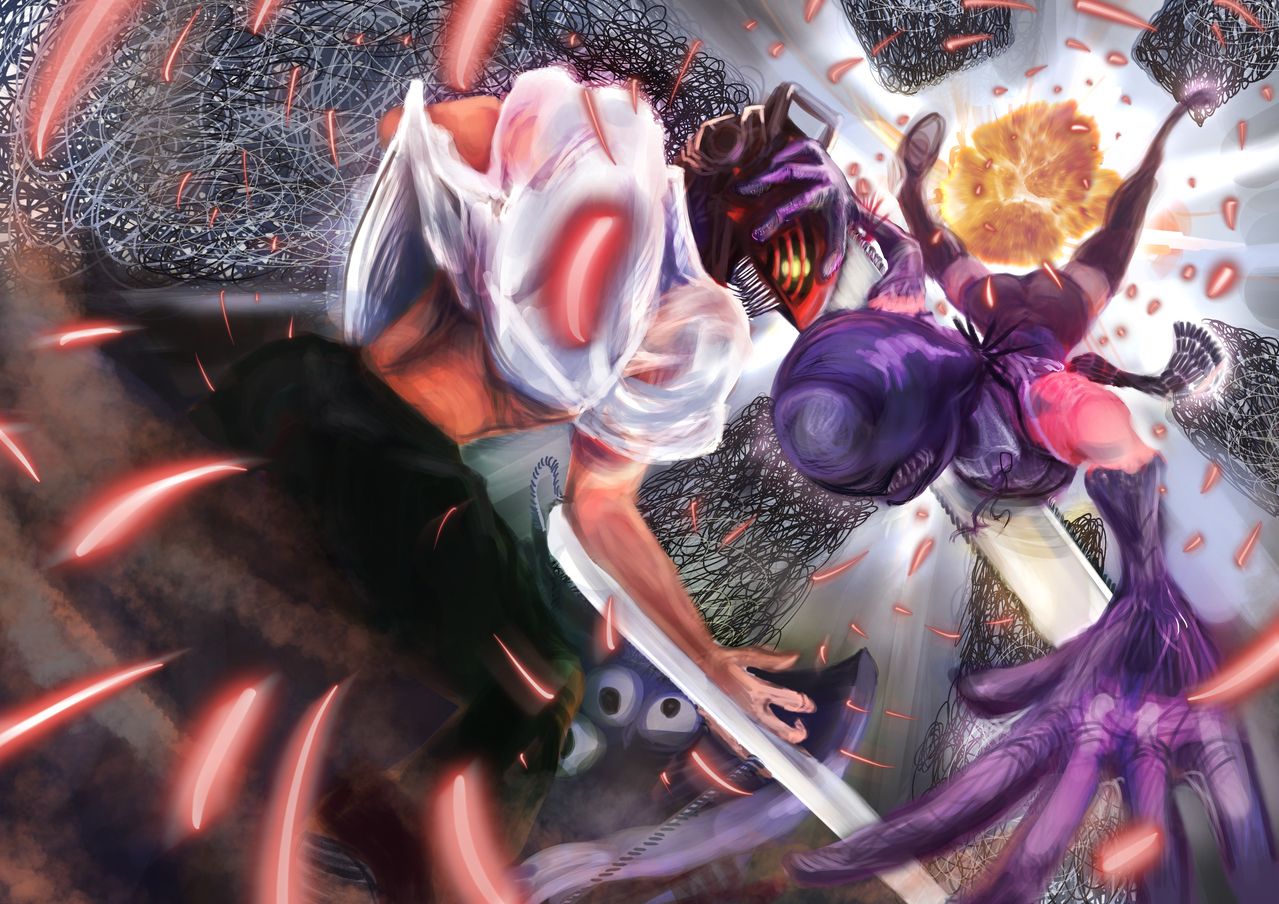 まるでこの世界で二人だけみたいだね Illust of ABTOP fanfic fanart impasto 爆発 procreate ChainsawMan レゼ 週刊少年ジャンプ