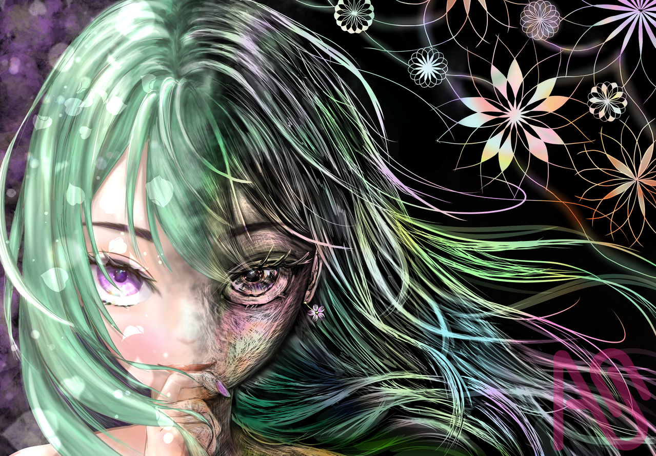 挑む Illust of あやち 〜ayachi〜 girl kawaii スクラッチアート