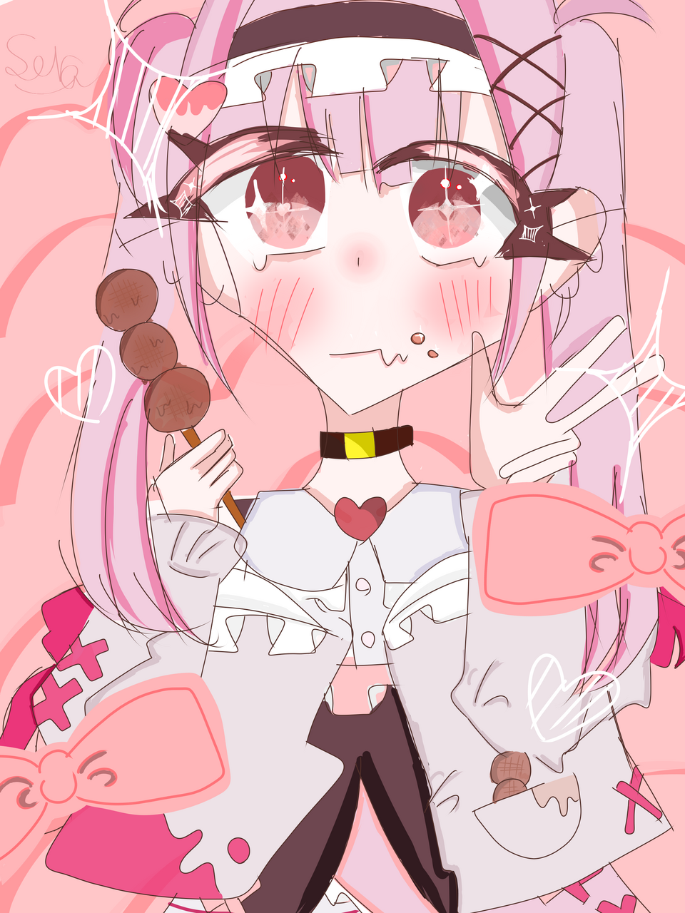 みたらし団子ちゃんへ！！ Illust of 青空星来😎　代選中！ medibangpaint え ←え、ってなに?