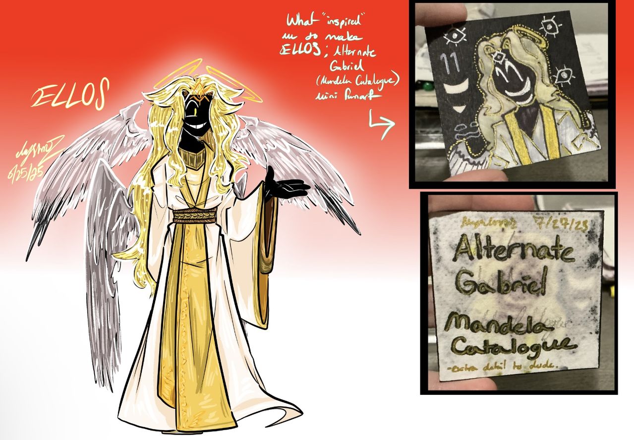 ELLOS in color and Mini Alternate Gabriel  Illust of LKMr.Raz drawing digital oc oldart villainoc mandelacatalogue mandelacatalouge AlternateGabriel