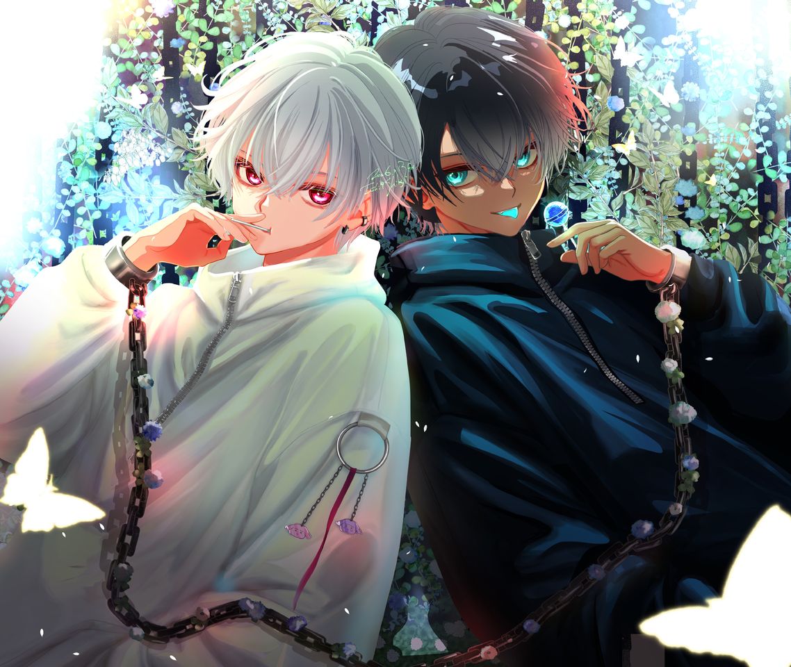 双子の犬🐶 Illust of Shiki 双子 dog blue art original digital male boy oc 代理