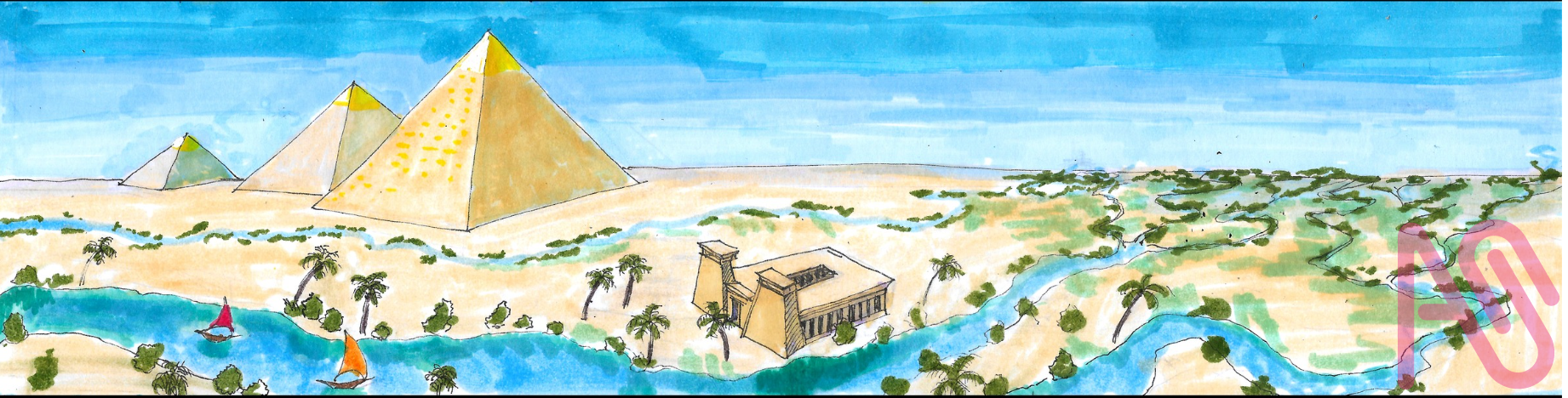 Egypt 2022 Illust of DartC illustration art background handdrawn environment scene architecture markers