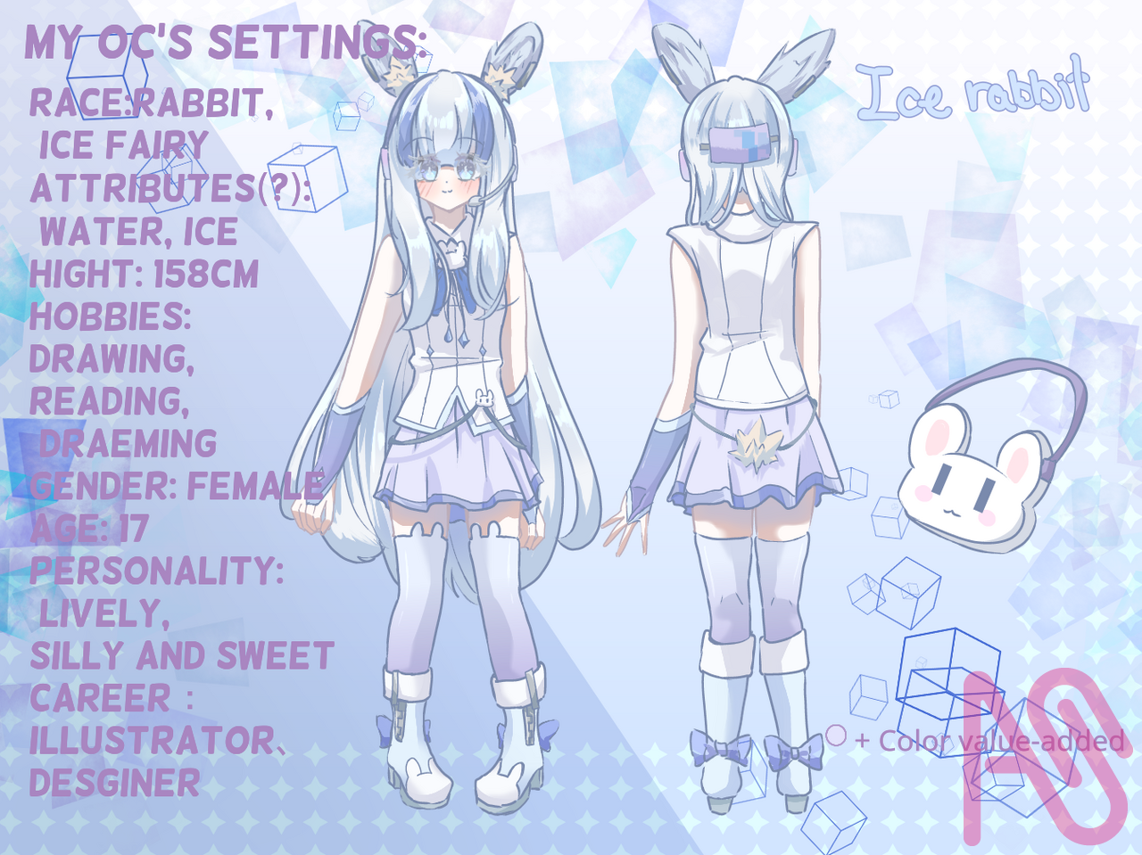 代理資料 Illust of ice rabbit girl blue original medibangpaint oc 夢幻 代理 代理資料 Icerabbit