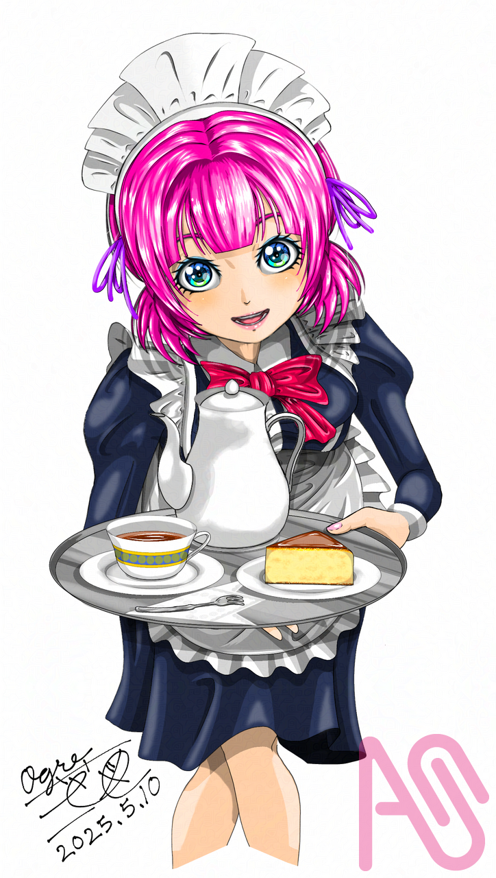 #メイドの日2025 Illust of 大賀　三芭図（tachibanafactory） maid girl female チーズケーキ ティータイム メイドの日 メイドの日2025