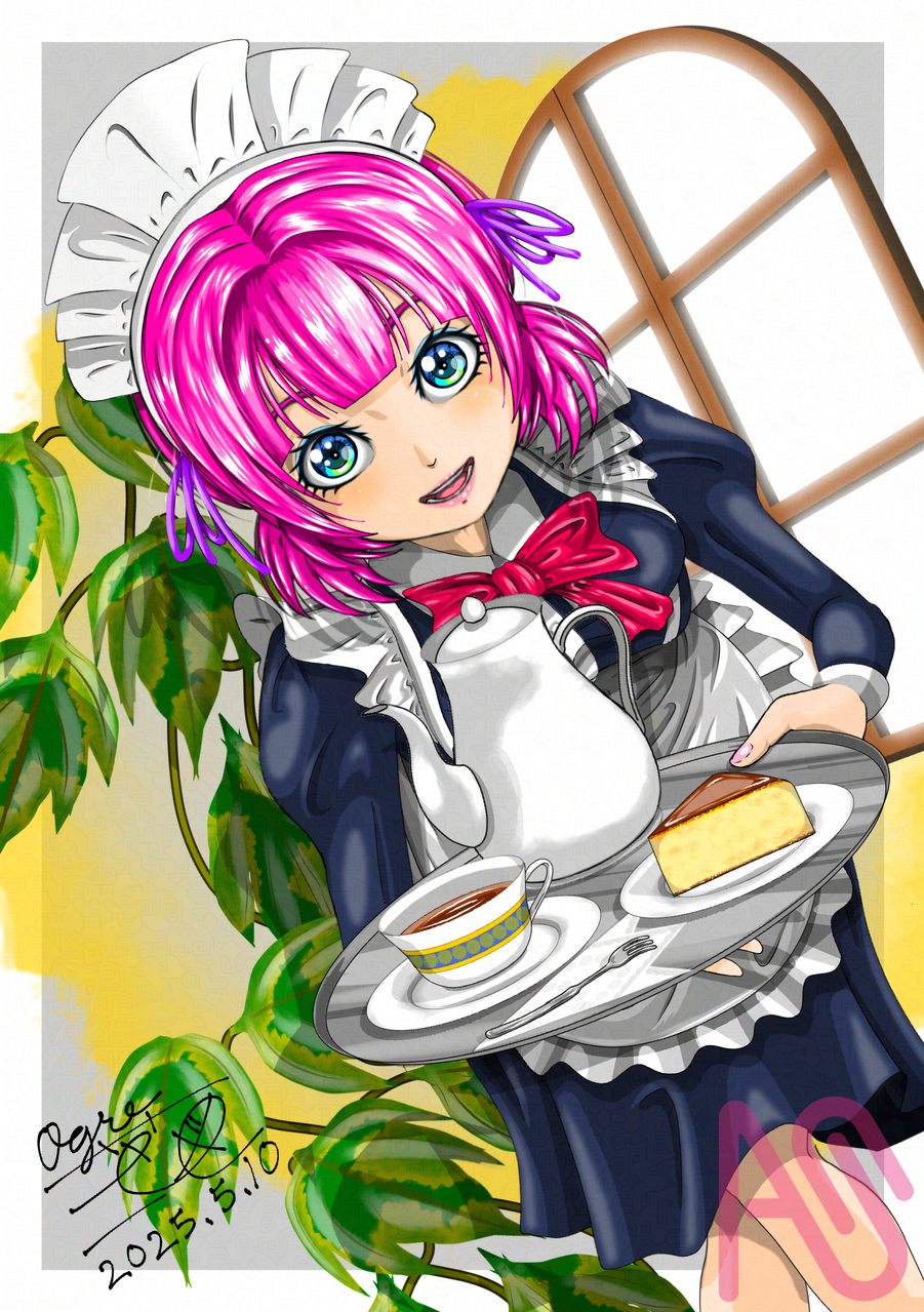 #メイドの日2025 Illust of 大賀　三芭図（tachibanafactory） maid girl female チーズケーキ ティータイム メイドの日 メイドの日2025