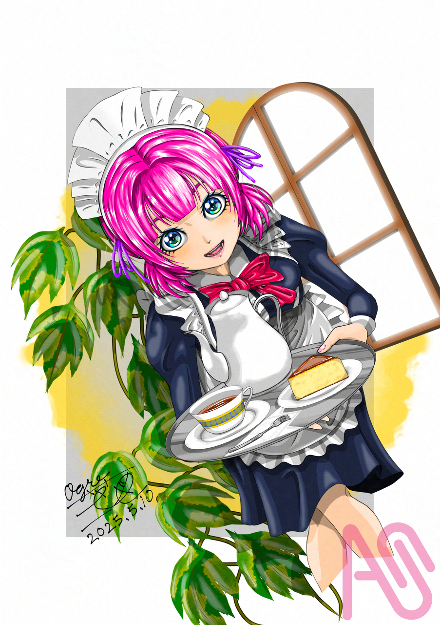 #メイドの日2025 Illust of 大賀　三芭図（tachibanafactory） maid girl female チーズケーキ ティータイム メイドの日 メイドの日2025