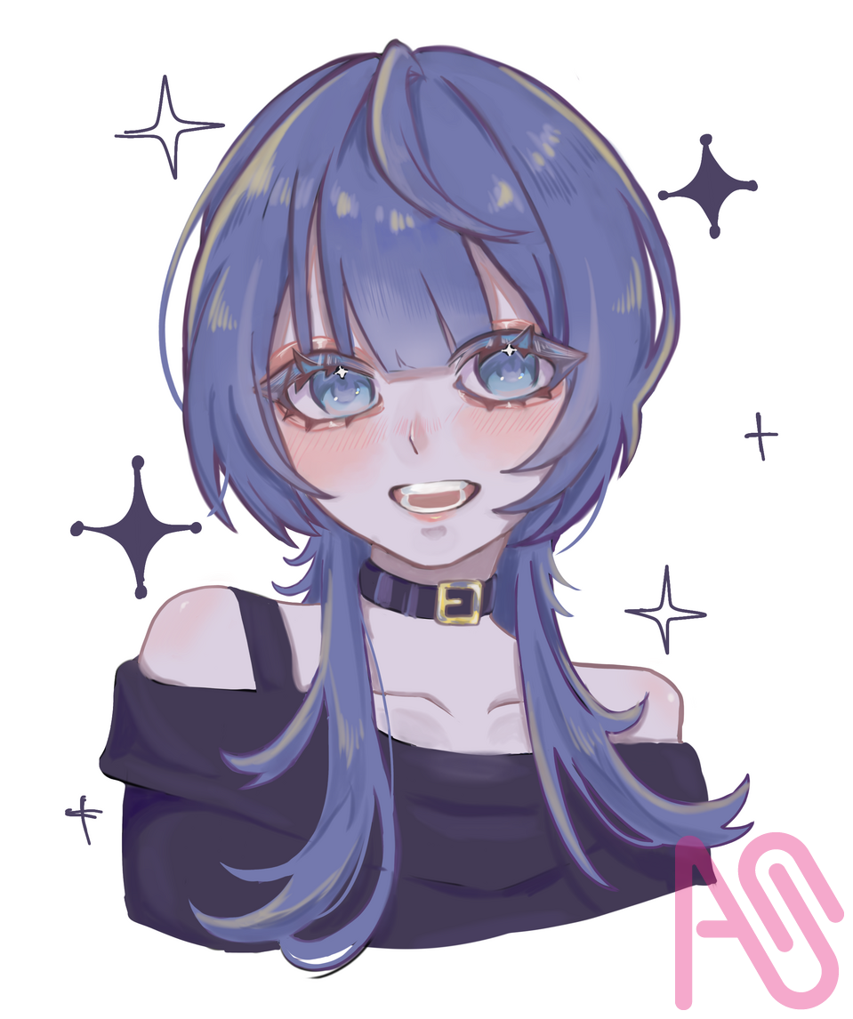 レイヤー1枚！ Illust of ねこもりや girl doodle ウルフカット レイヤー1枚縛り