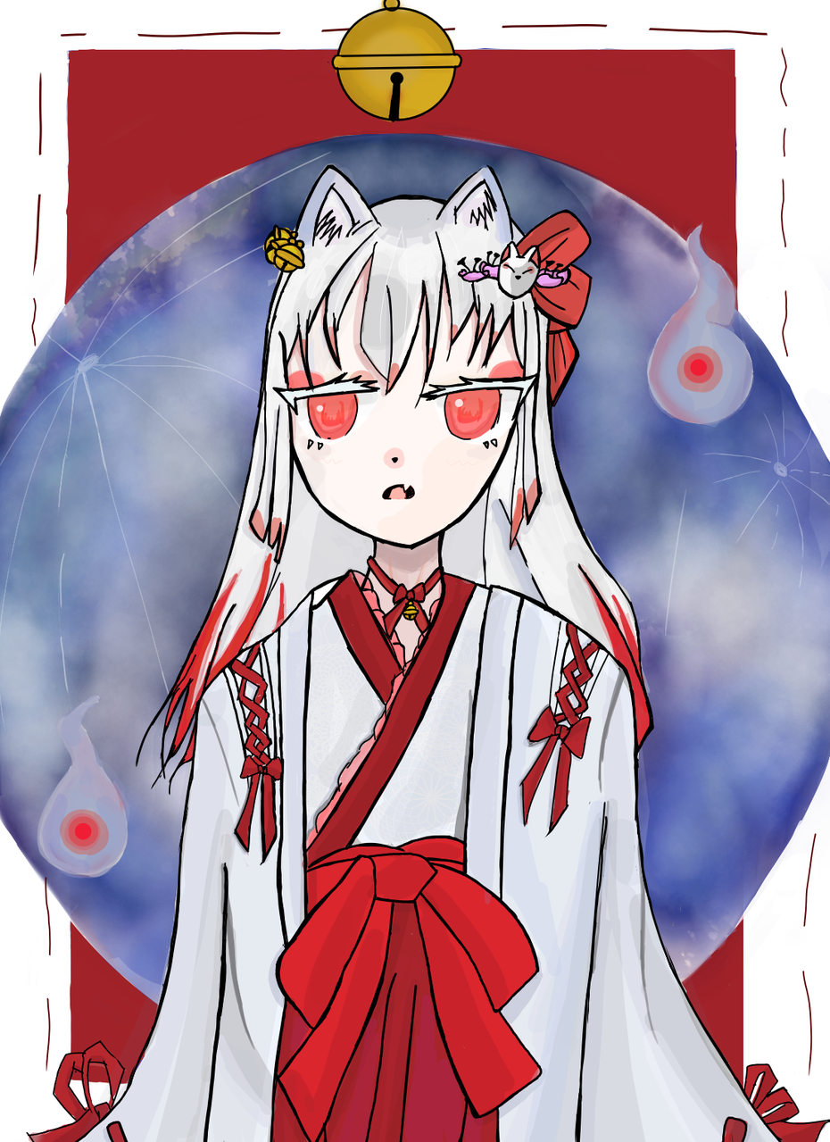 茜 百日紅の花が咲く 玄寧 イラスト Art Street アートストリート