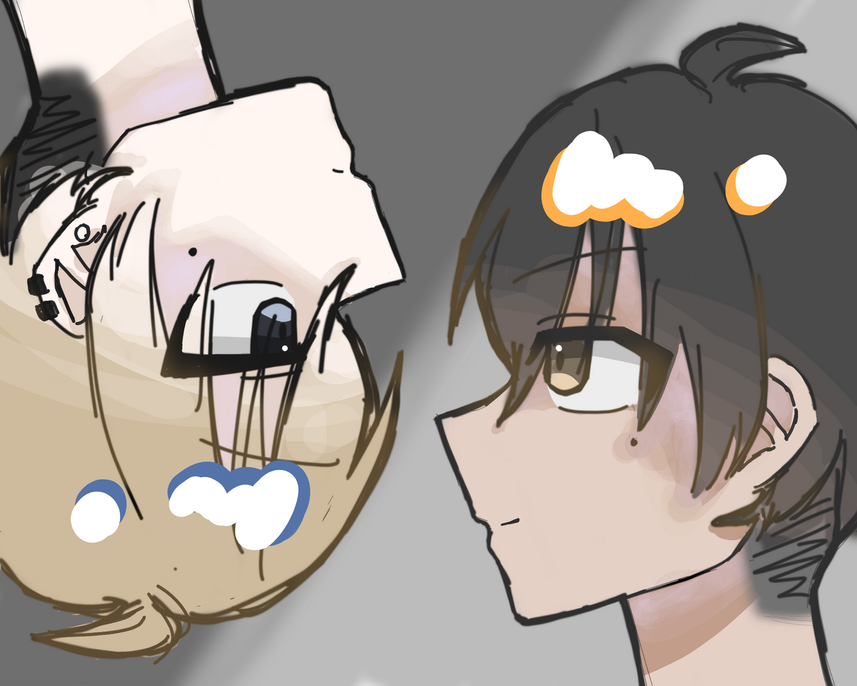 わんどろ～ Illust of 青藍　涼 黒髪 illustration doodle original blonde boy sideface 適当に考えた子 うますぎてちぬ やばいうますぎる！