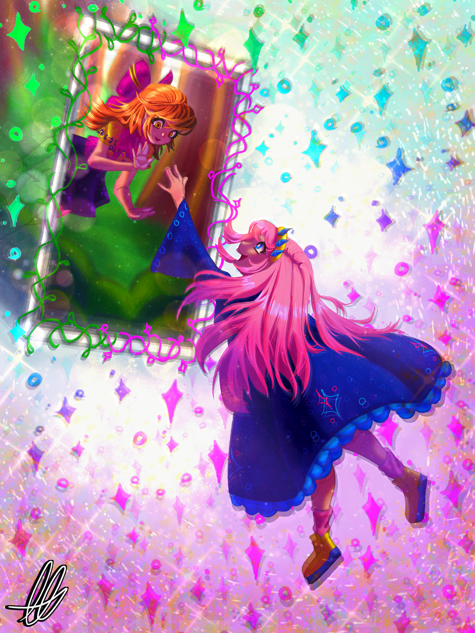 Stella and Loa 2025: By Little_Spacy Illust of LittleSpacy fantasy painting girl drawing art anime manga medibangpaint digital remake