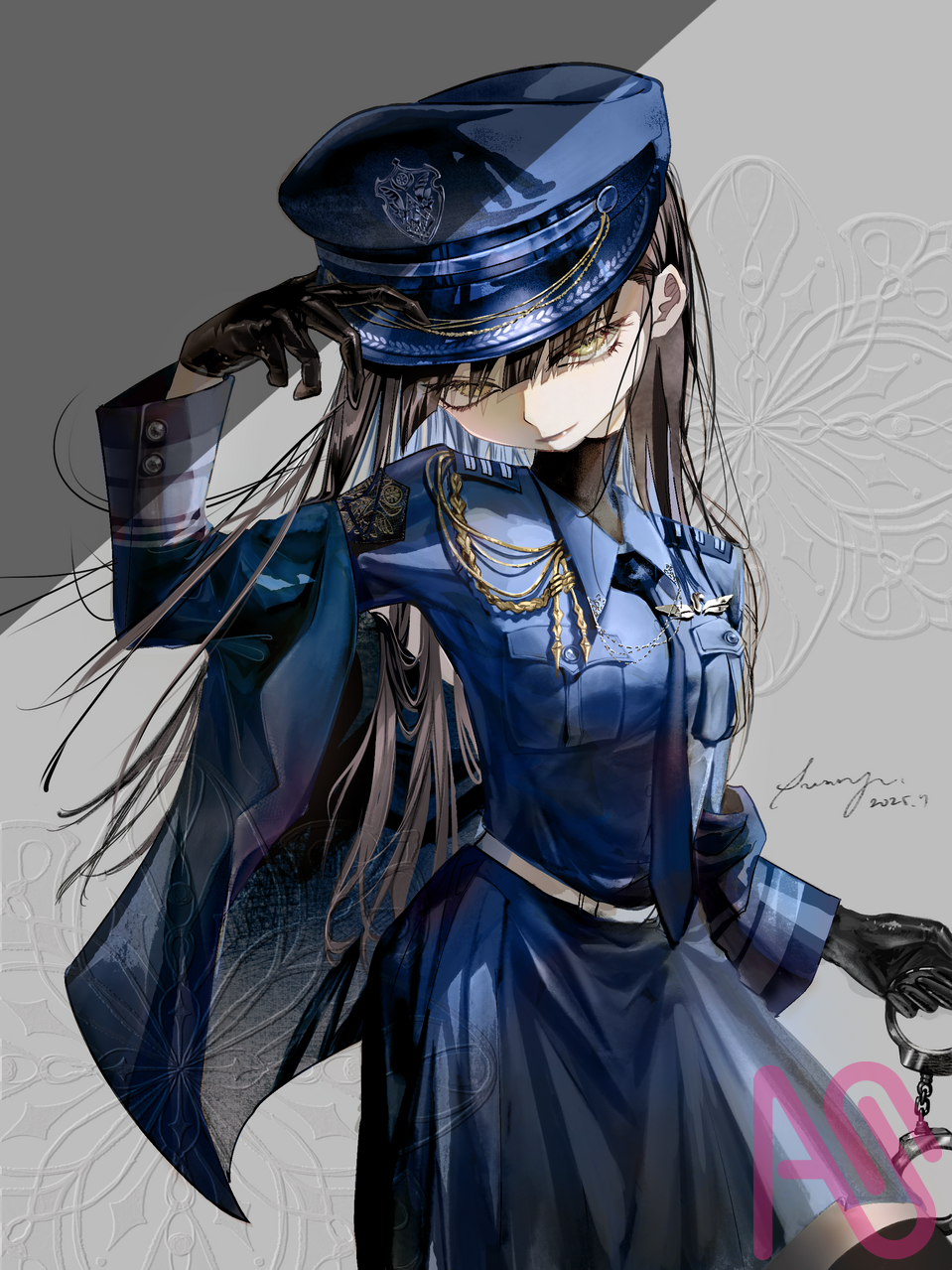 警服 Illust of 岸緹Anti painting girl illustration woman police WIP 電繪 帥氣