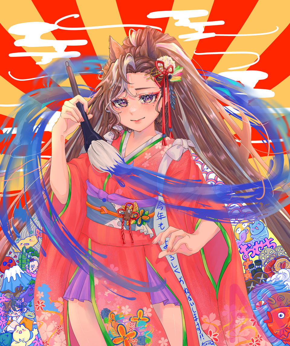 🐎馬っ娘🎍 Illust of ねこもりや girl あけおめ newyear アイビスペイント Horse ことよろ 2026