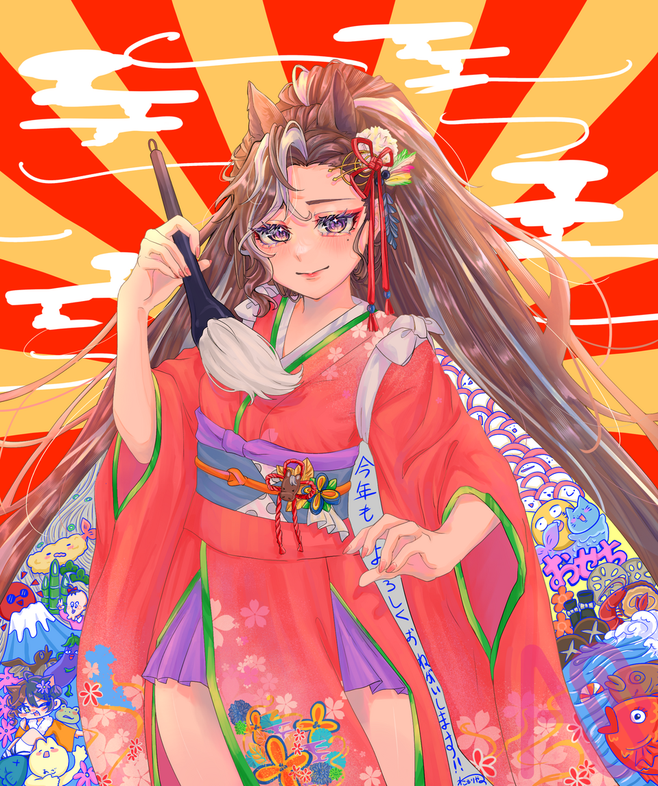 🐎馬っ娘🎍 Illust of ねこもりや girl あけおめ newyear アイビスペイント Horse ことよろ 2026