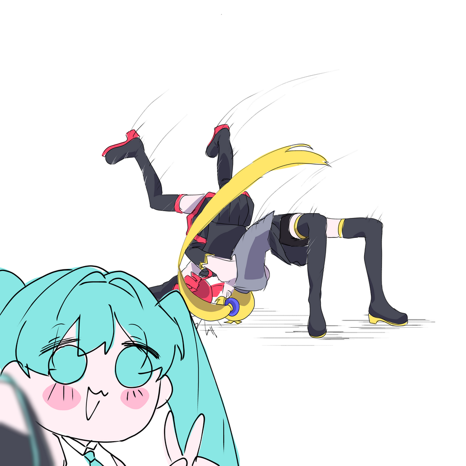 Illust of Biles fanfic hatsunemiku VOCALOID cute kawaii 重音テト draft ibispaint 亜北ネル