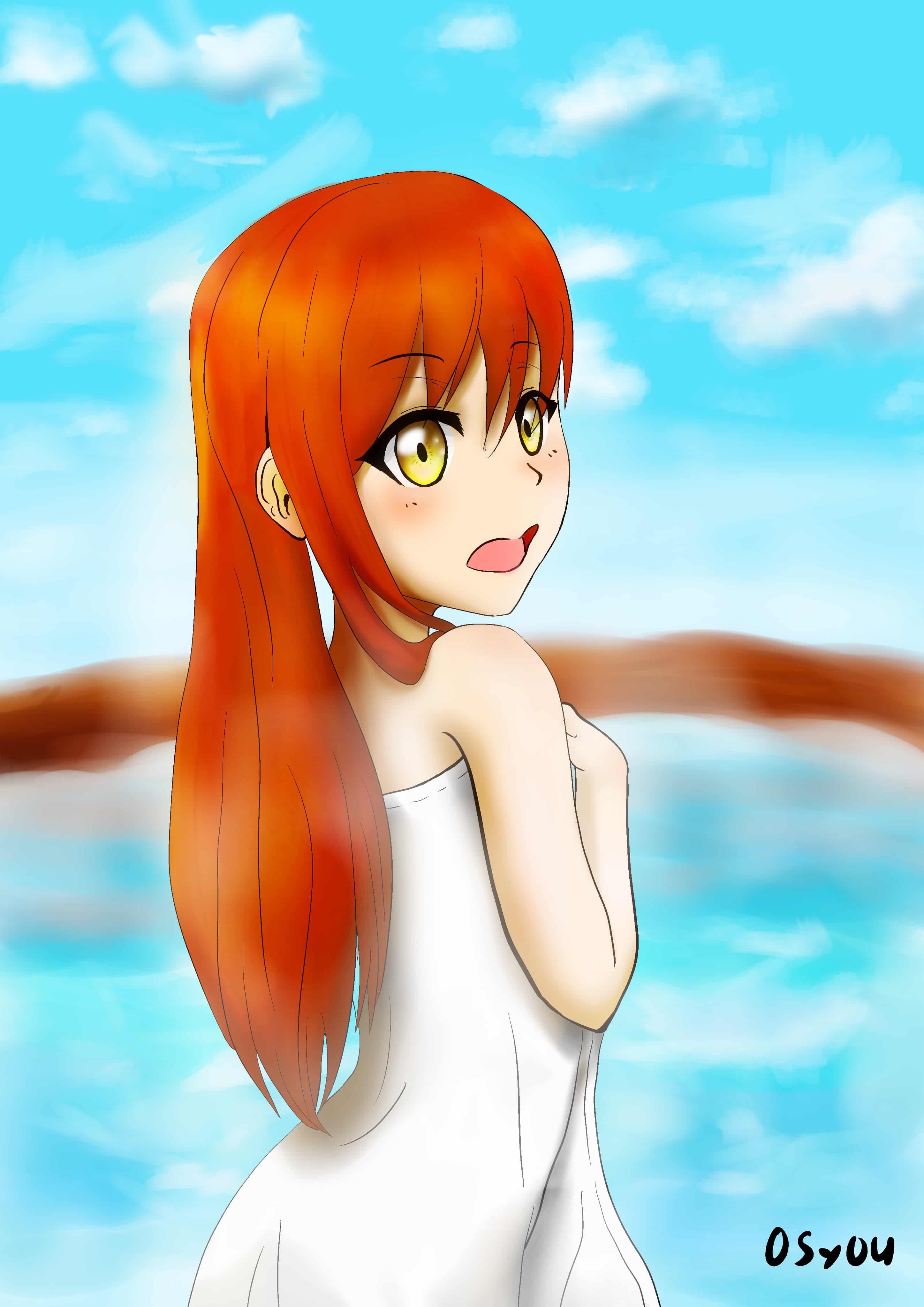 家族旅行の露天風呂にて Hikaru イラスト Art Street アートストリート